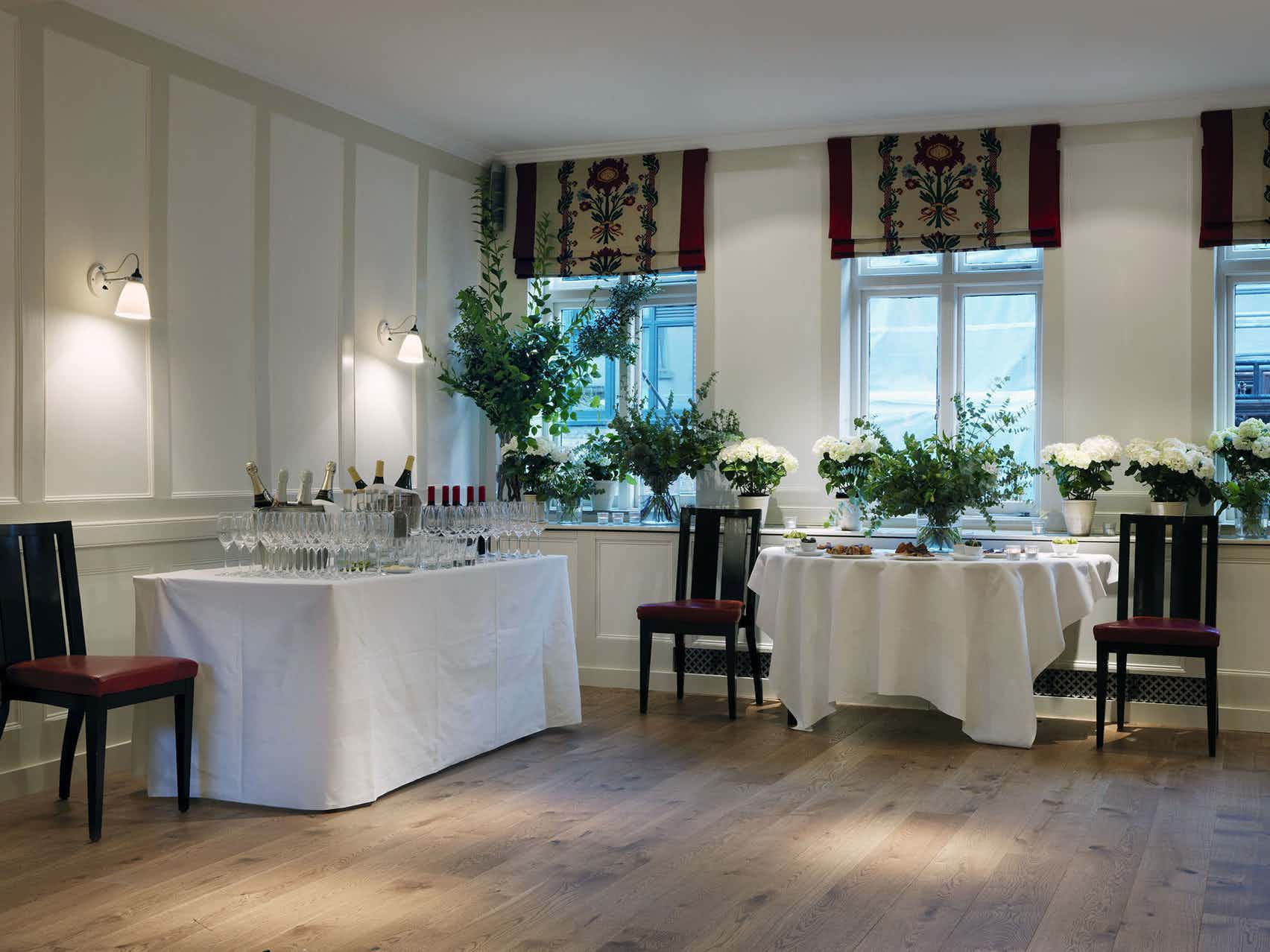 Elegant event space in The Marx Room, Quo Vadis, perfect for receptions and celebrations.