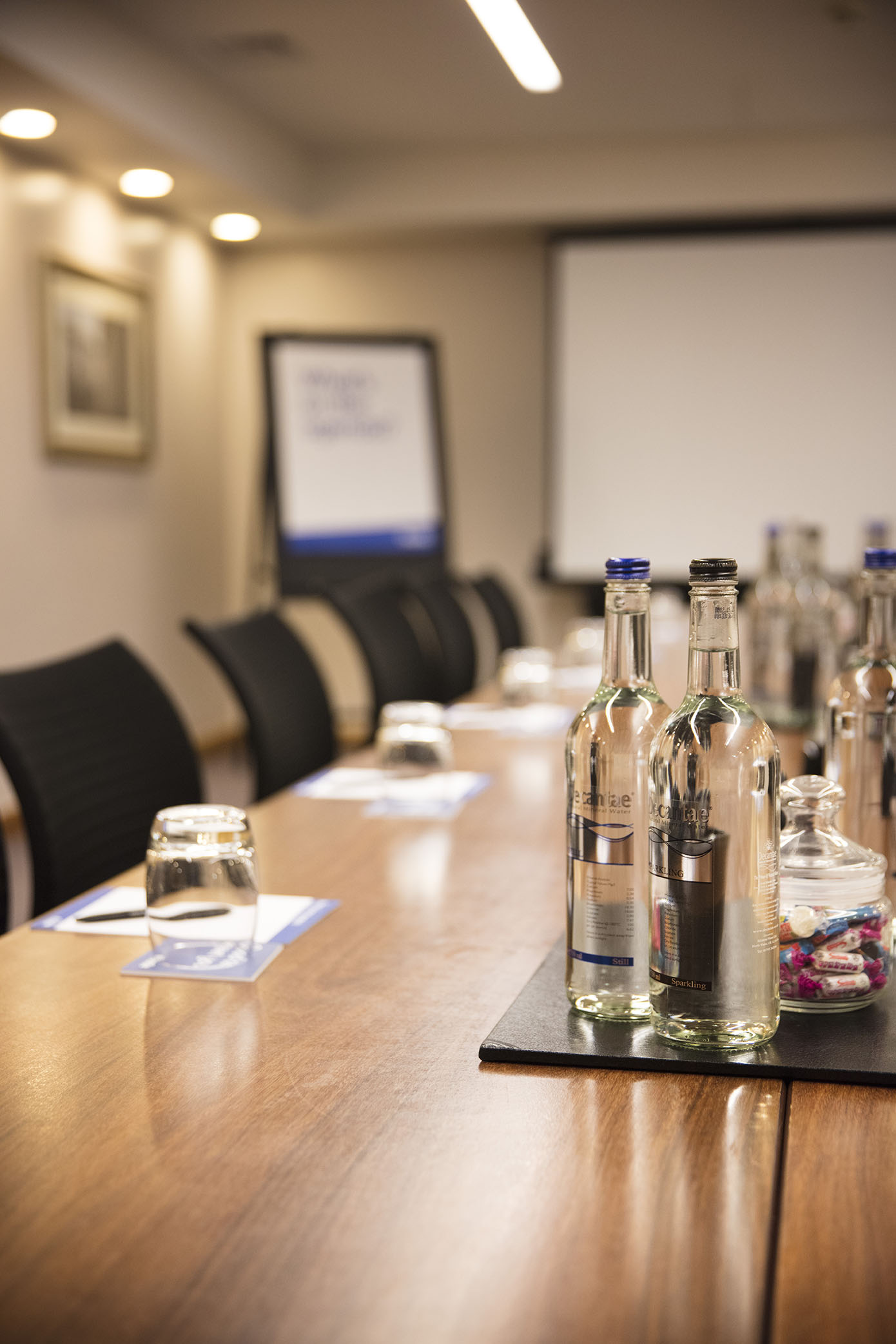 Esmond meeting room with polished table, ideal for professional events and presentations.