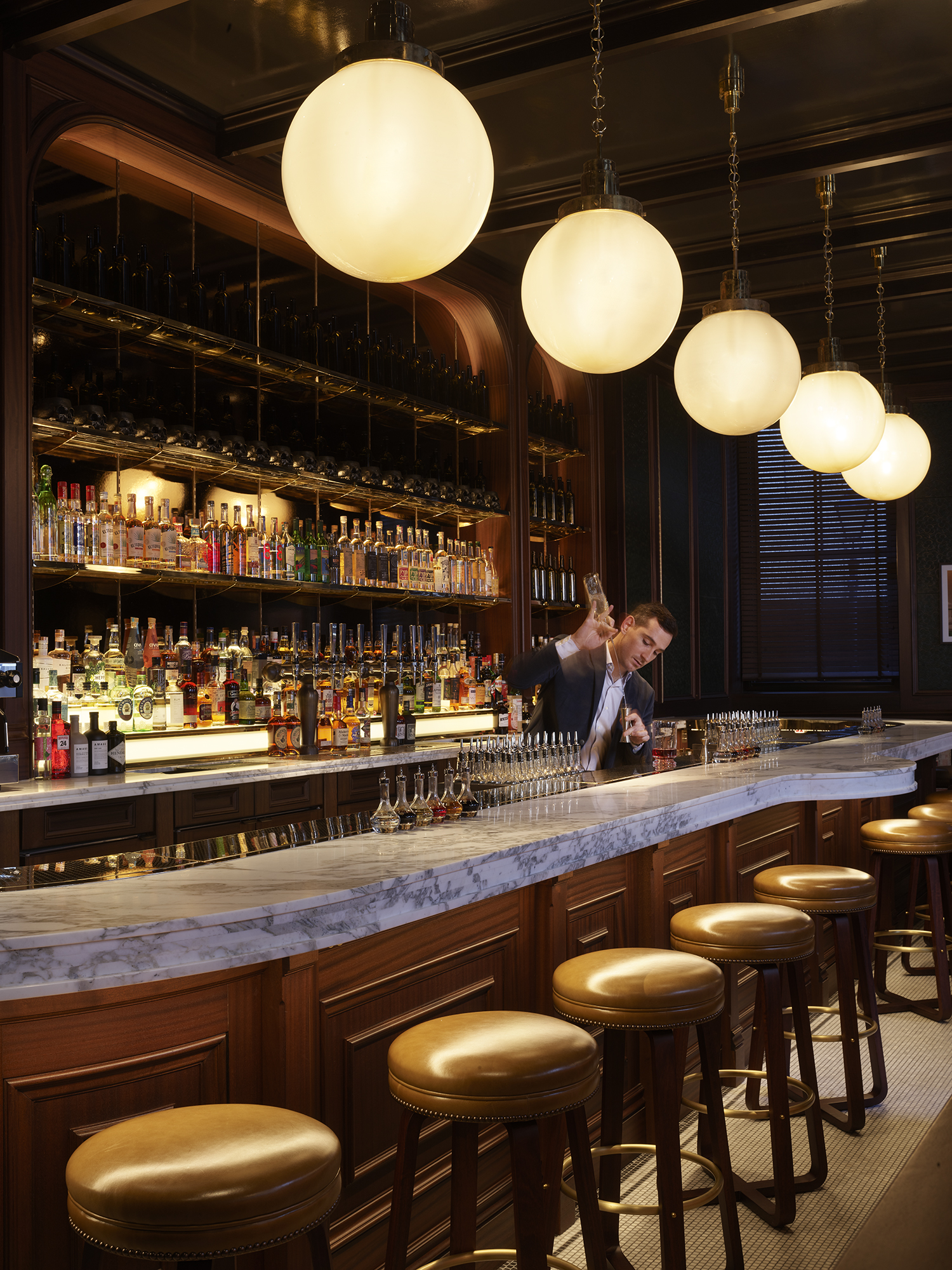 Magistrates' Court bar in The NoMad London, elegant setting for networking events.