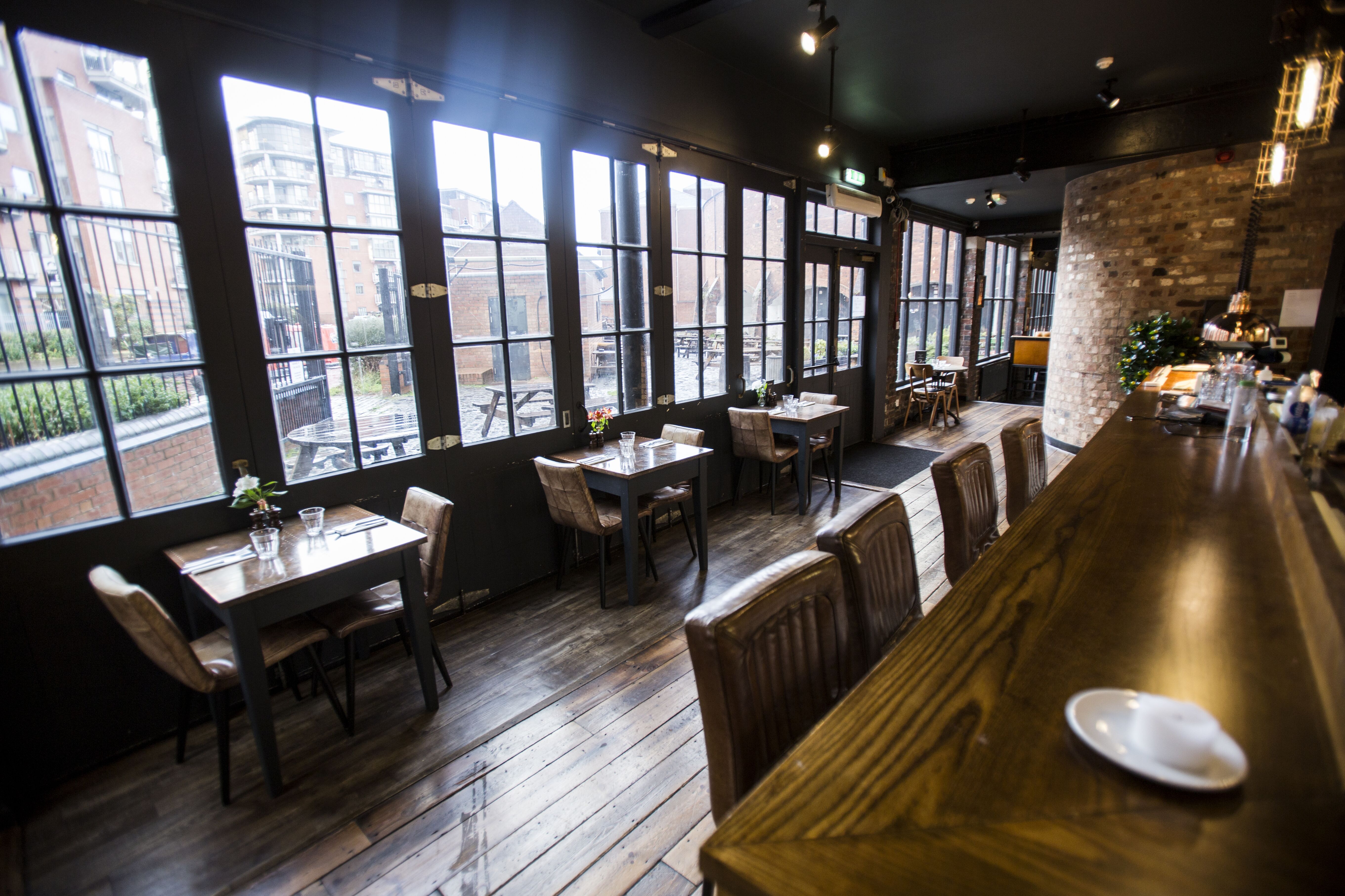 Stylish restaurant in The Distillery Birmingham, ideal for intimate meetings and events.