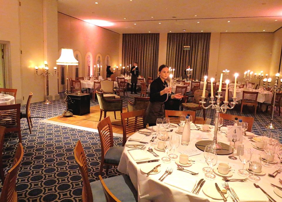 Elegant dining room in The Kerry Suite, Bowood Hotel, ideal for formal events and celebrations.