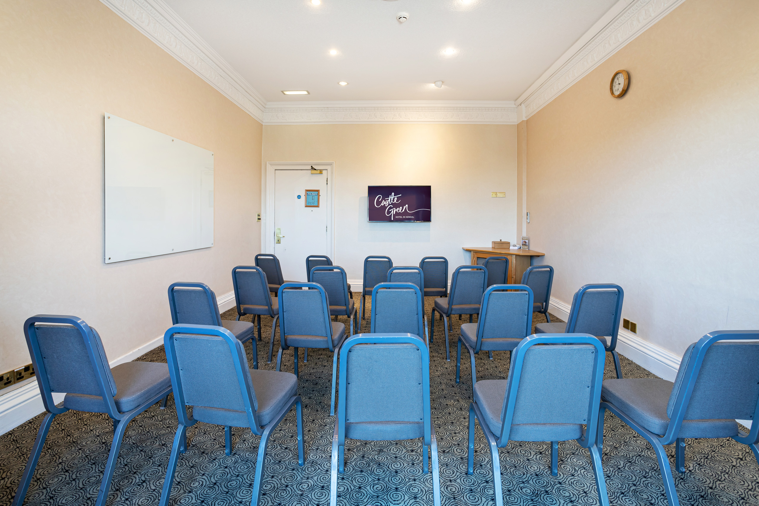 Board Room at Castle Green Hotel with presentation screen, ideal for meetings and workshops.