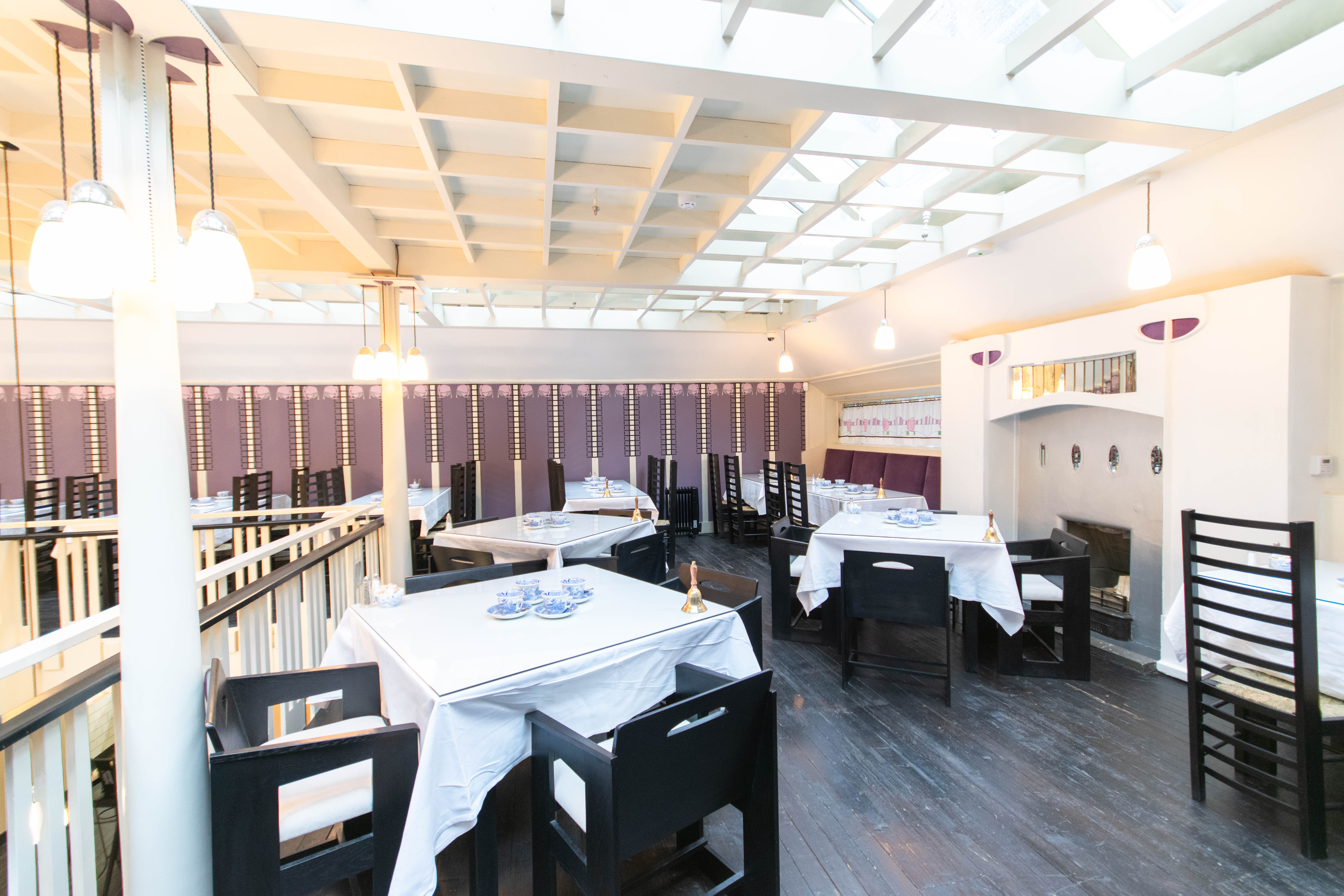 Spacious dining area at Mackintosh at the Willow, perfect for events and meetings.