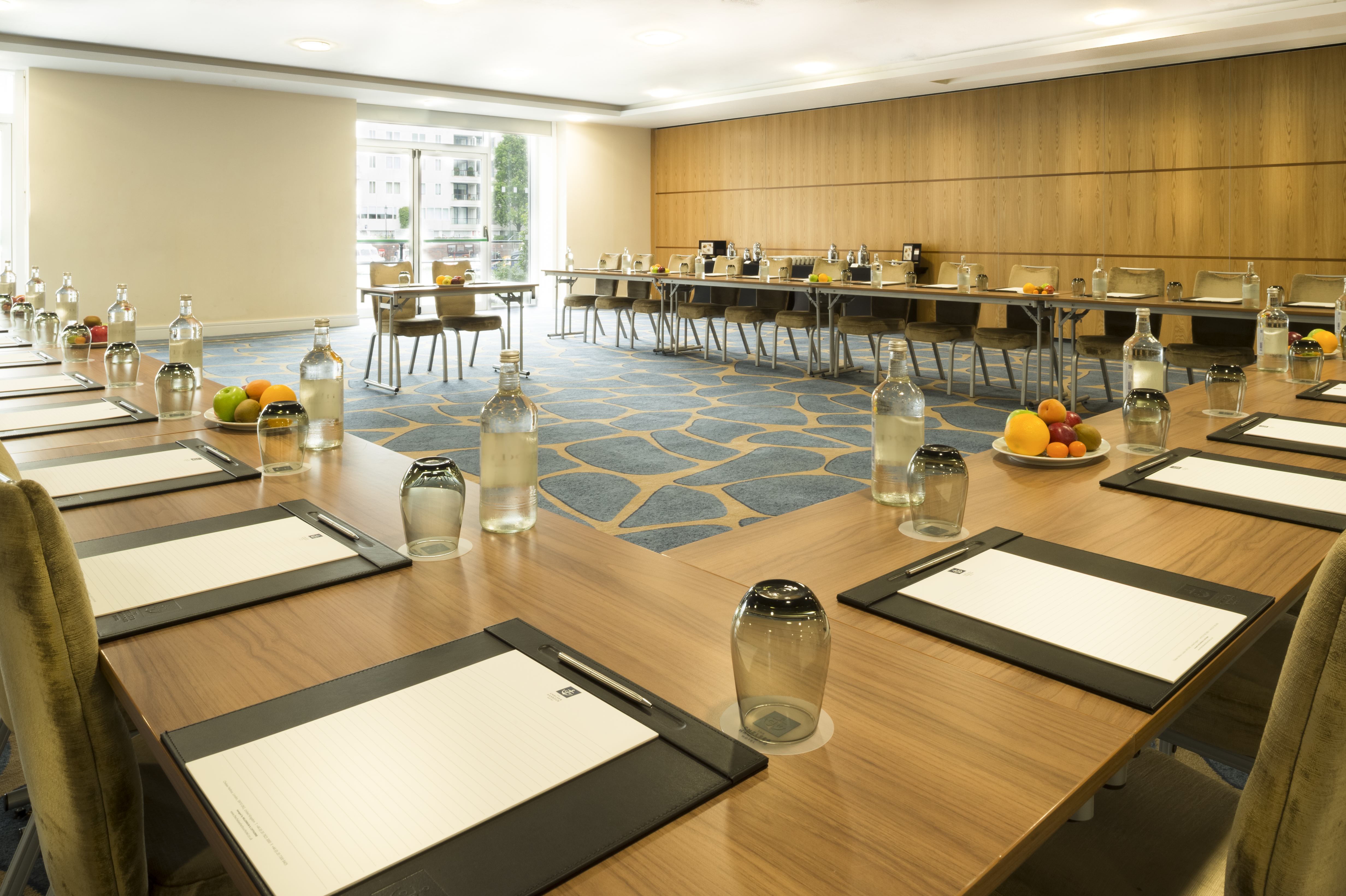 Grand Room 2 at Chelsea Harbour Hotel, U-shaped table setup for professional meetings.