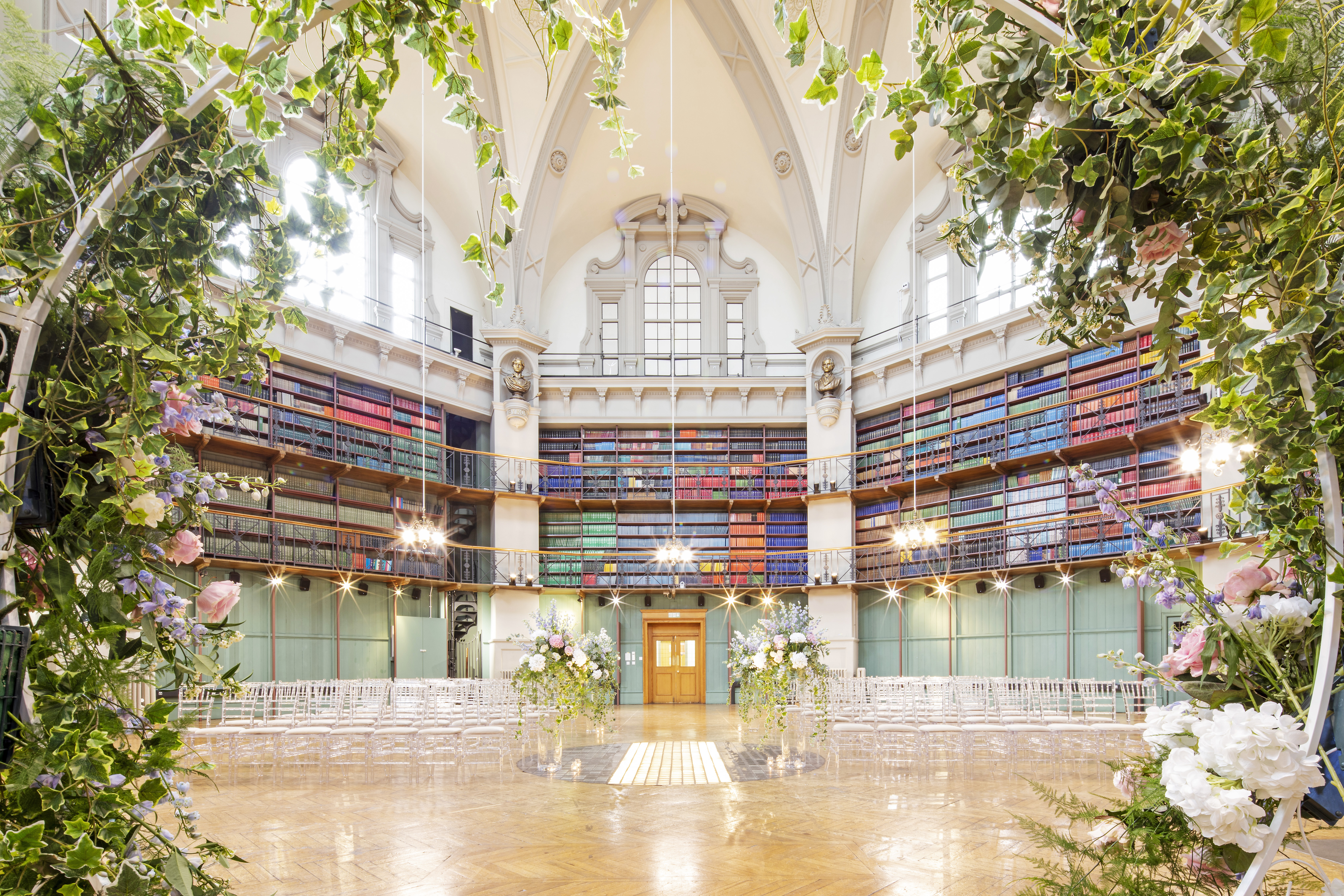 Elegant Octagon venue with tall ceilings, perfect for weddings and corporate events.