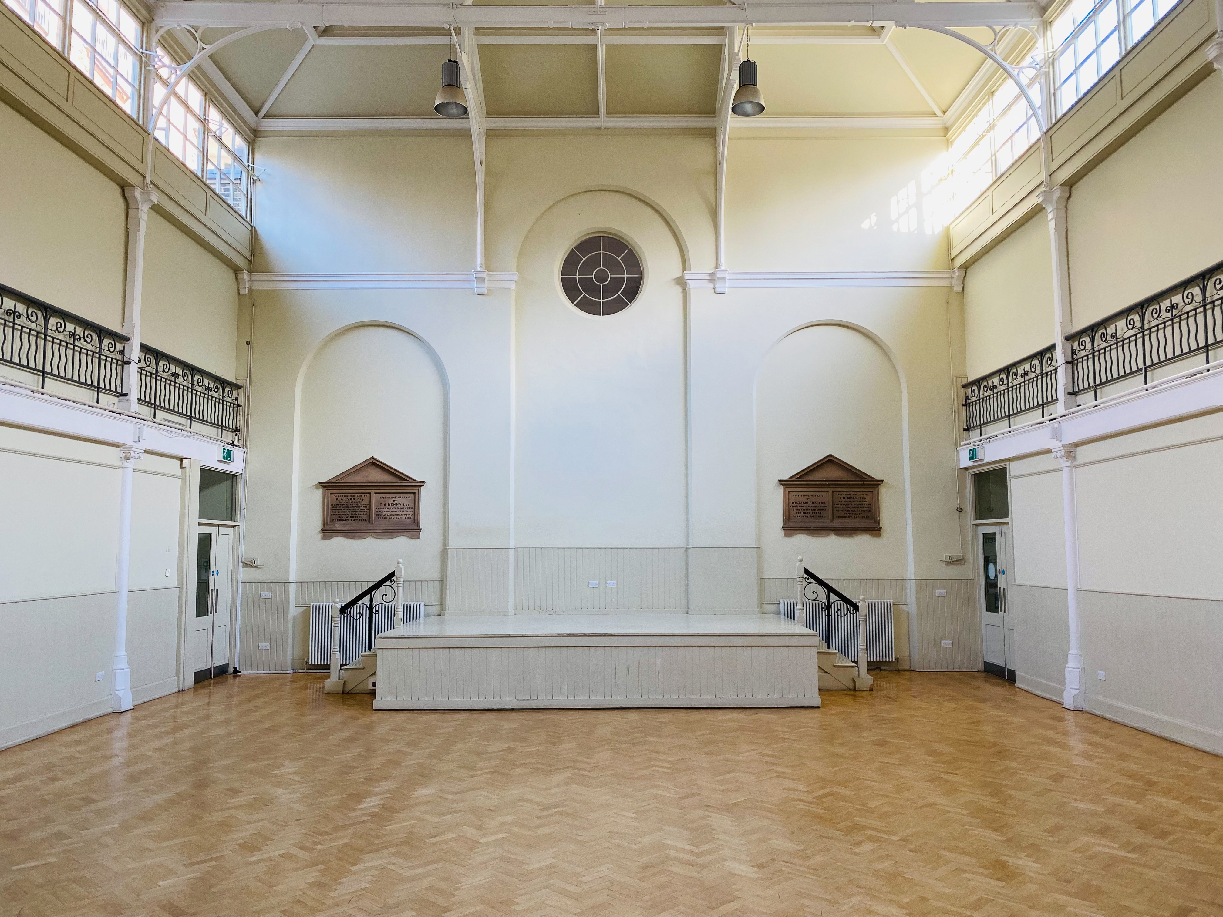Spacious Tab Centre lecture hall with high ceilings, ideal for conferences and workshops.