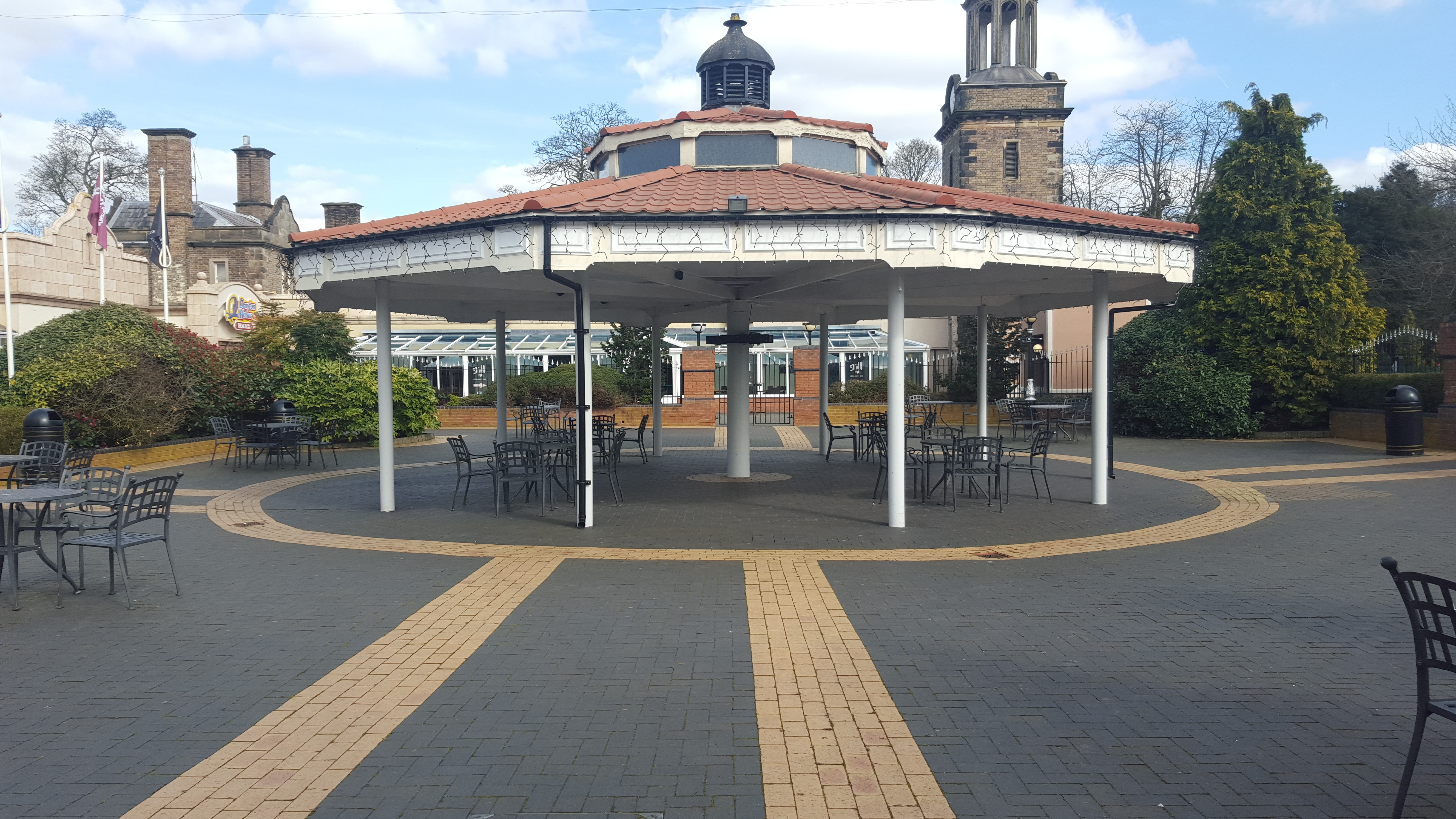 Tower Suite at Drayton Manor Hotel, spacious gazebo for outdoor events, ideal for gatherings.