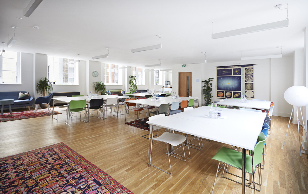 Luna room at Wallacespace Spitalfields: bright meeting space for workshops and collaboration.