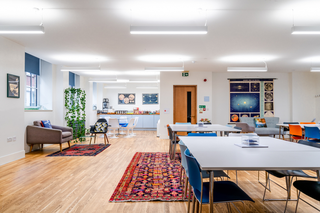 Luna room at Wallacespace Spitalfields: bright meeting space for workshops and brainstorming.