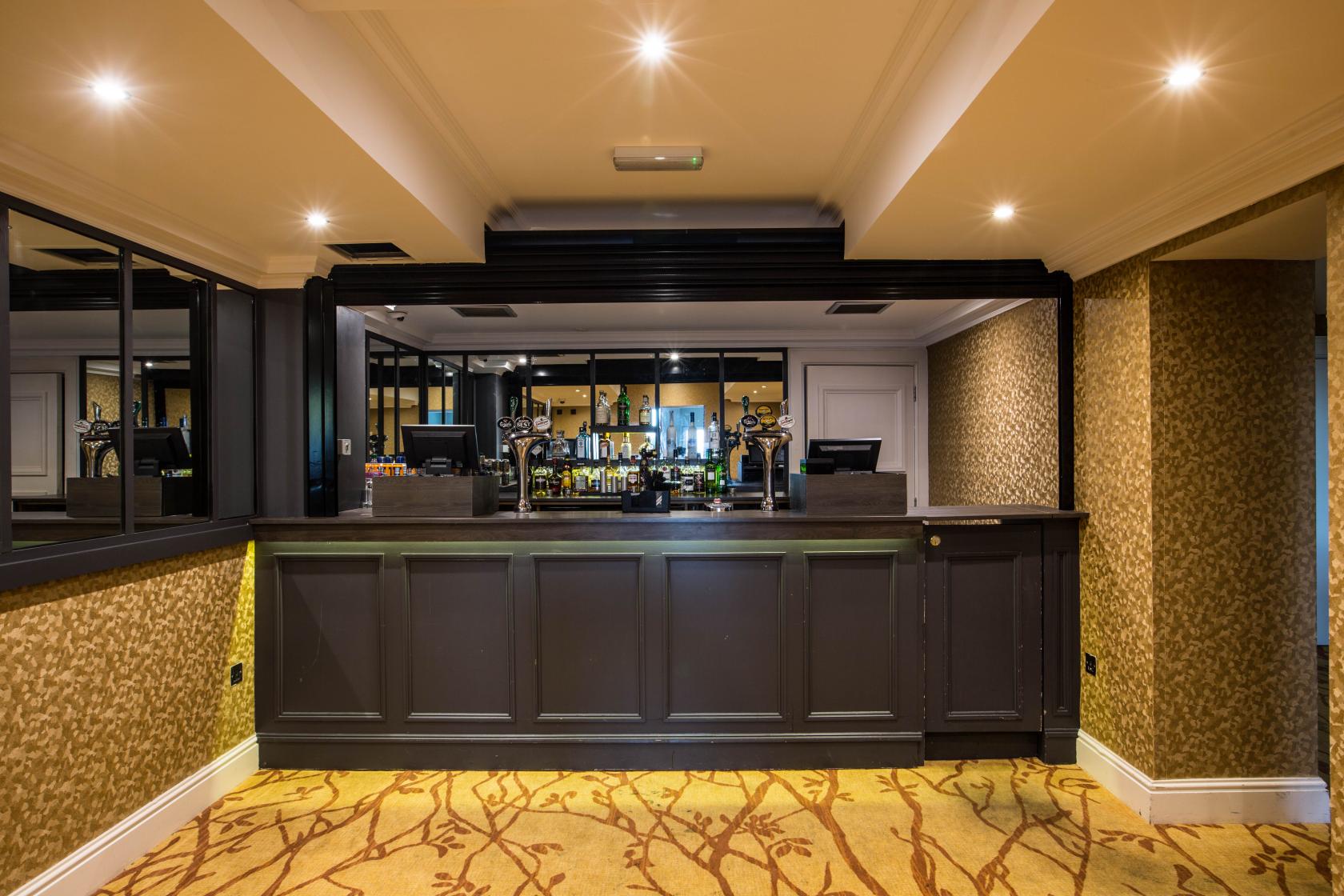 Modern bar area in Gleddoch Hotel's Garden Room, perfect for events and networking.