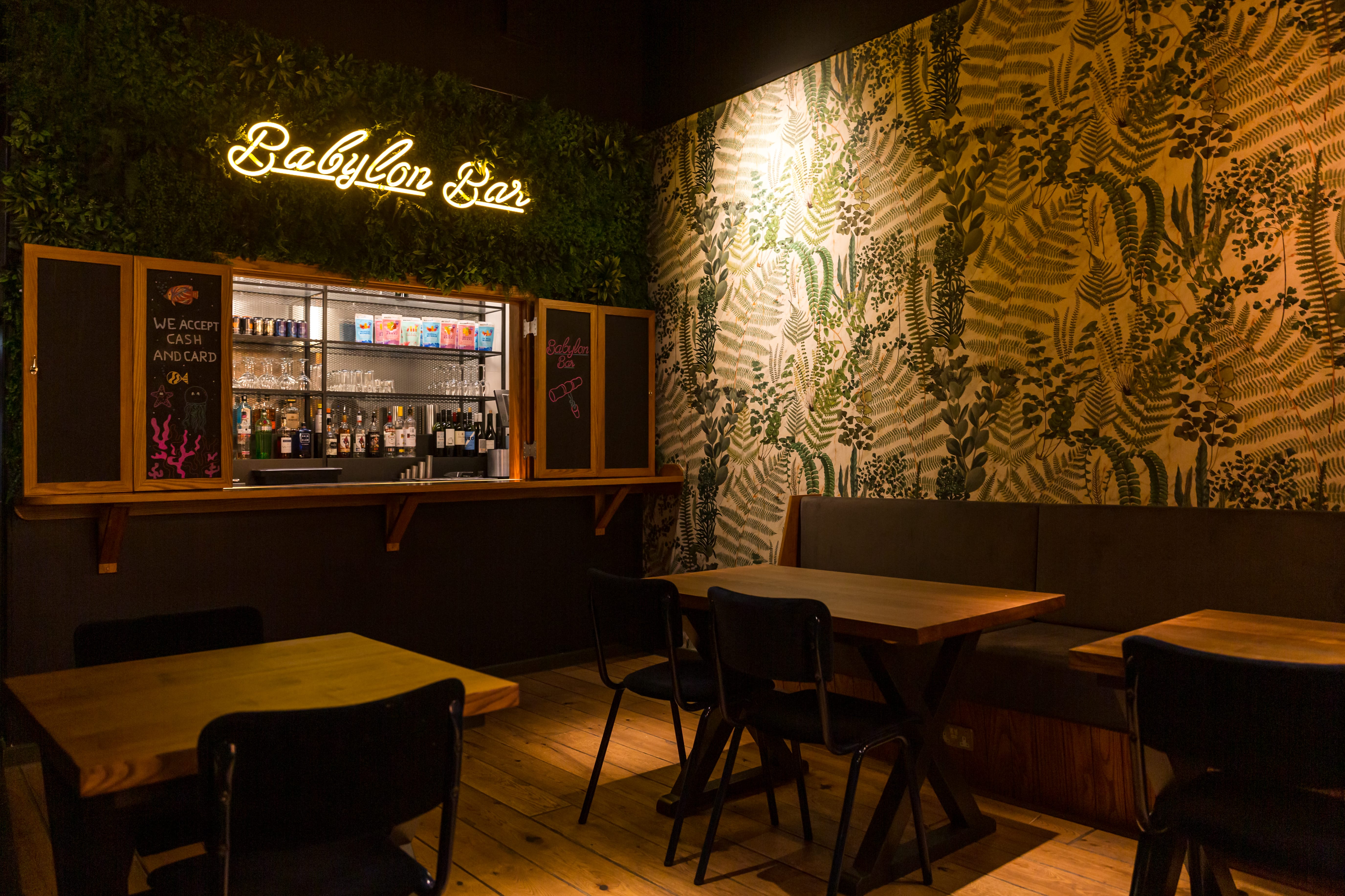 Babylon Bar at The Light Cinema Stockport, vibrant tropical decor for casual events.