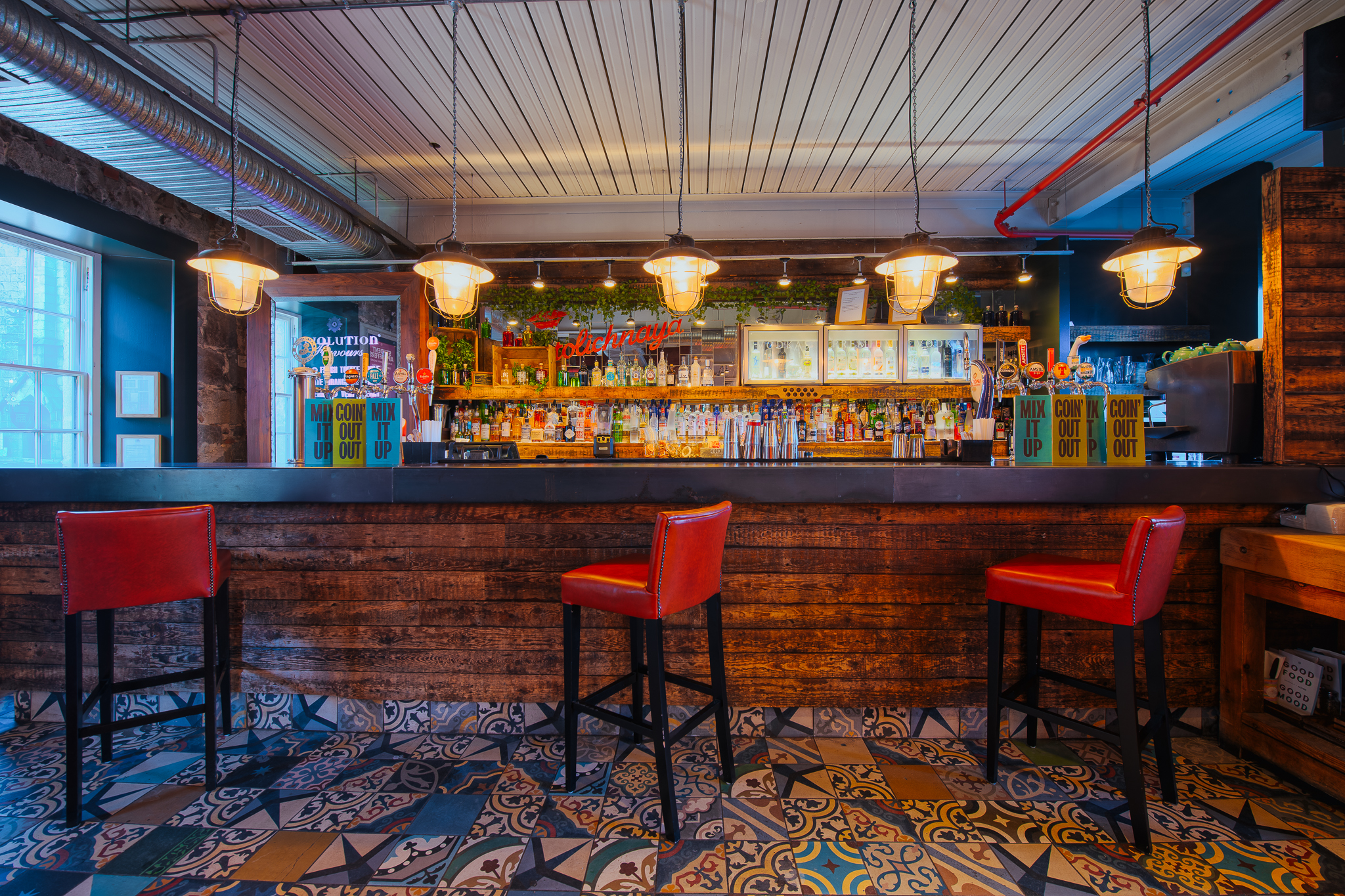 Stylish bar area in Revolution Aberdeen, ideal for networking events and gatherings.