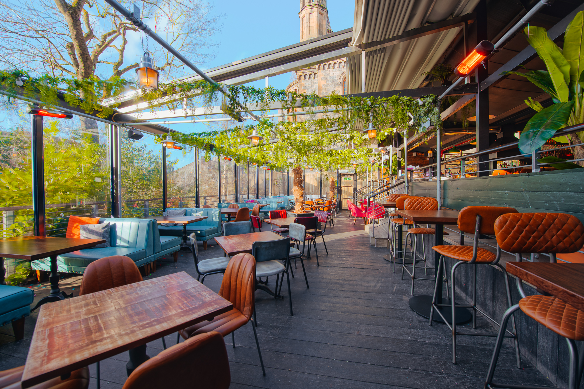 Vibrant venue hire in Revolution Aberdeen with flexible seating for events and gatherings.