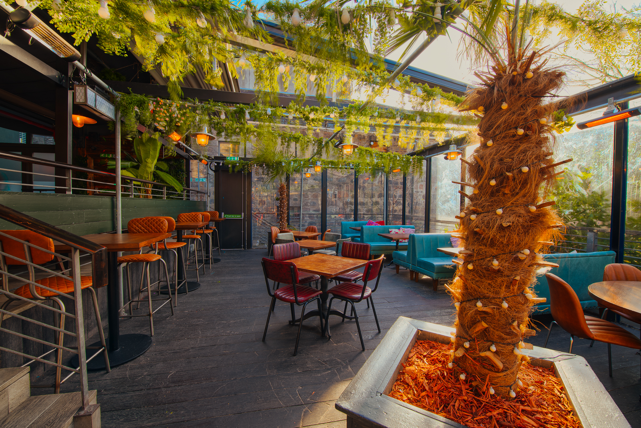 Vibrant event space at The Terrace, Revolution Aberdeen, ideal for gatherings and meetings.