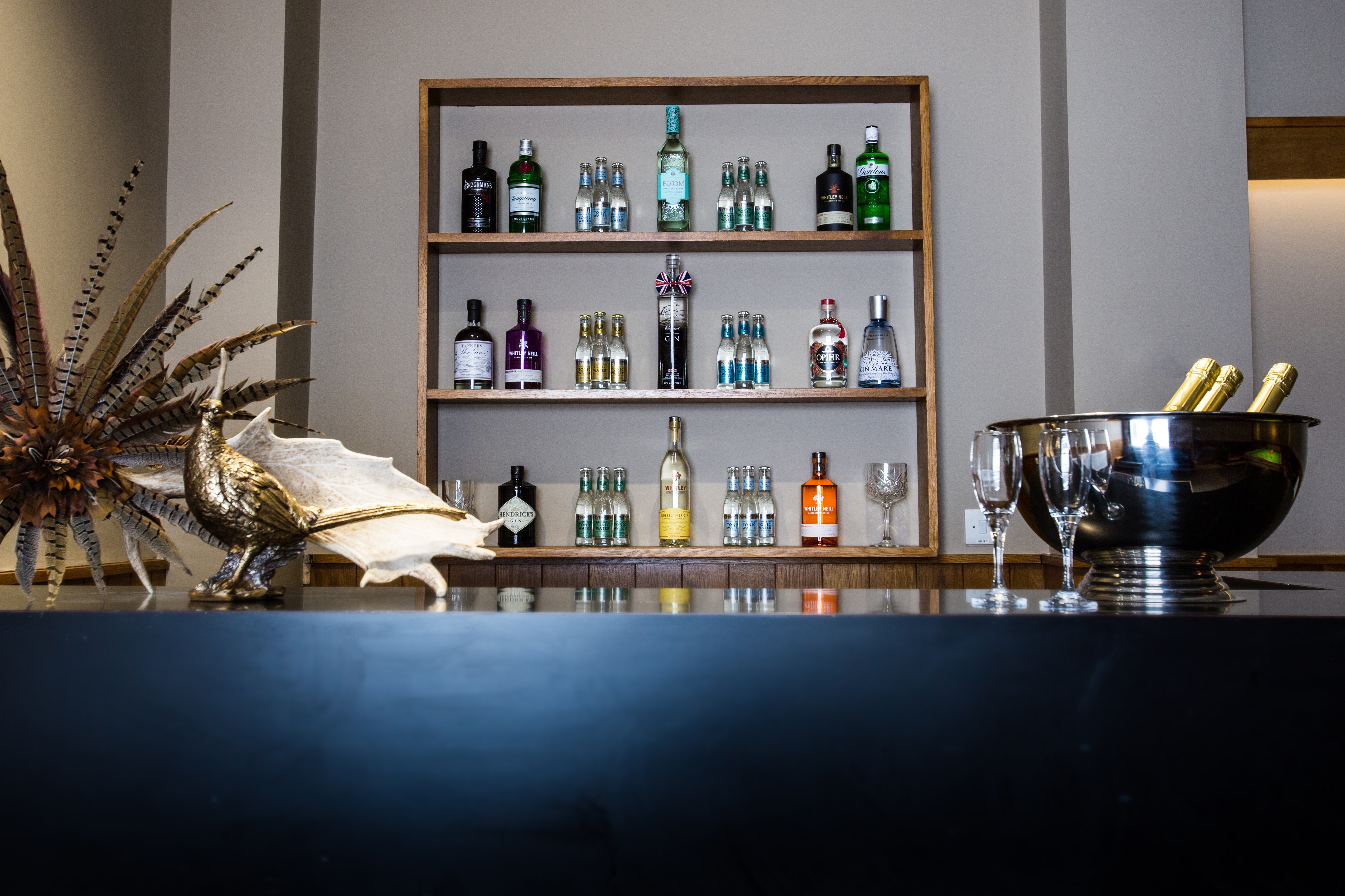 Stylish bar setup in The Turner Suite, perfect for cocktail receptions and networking events.