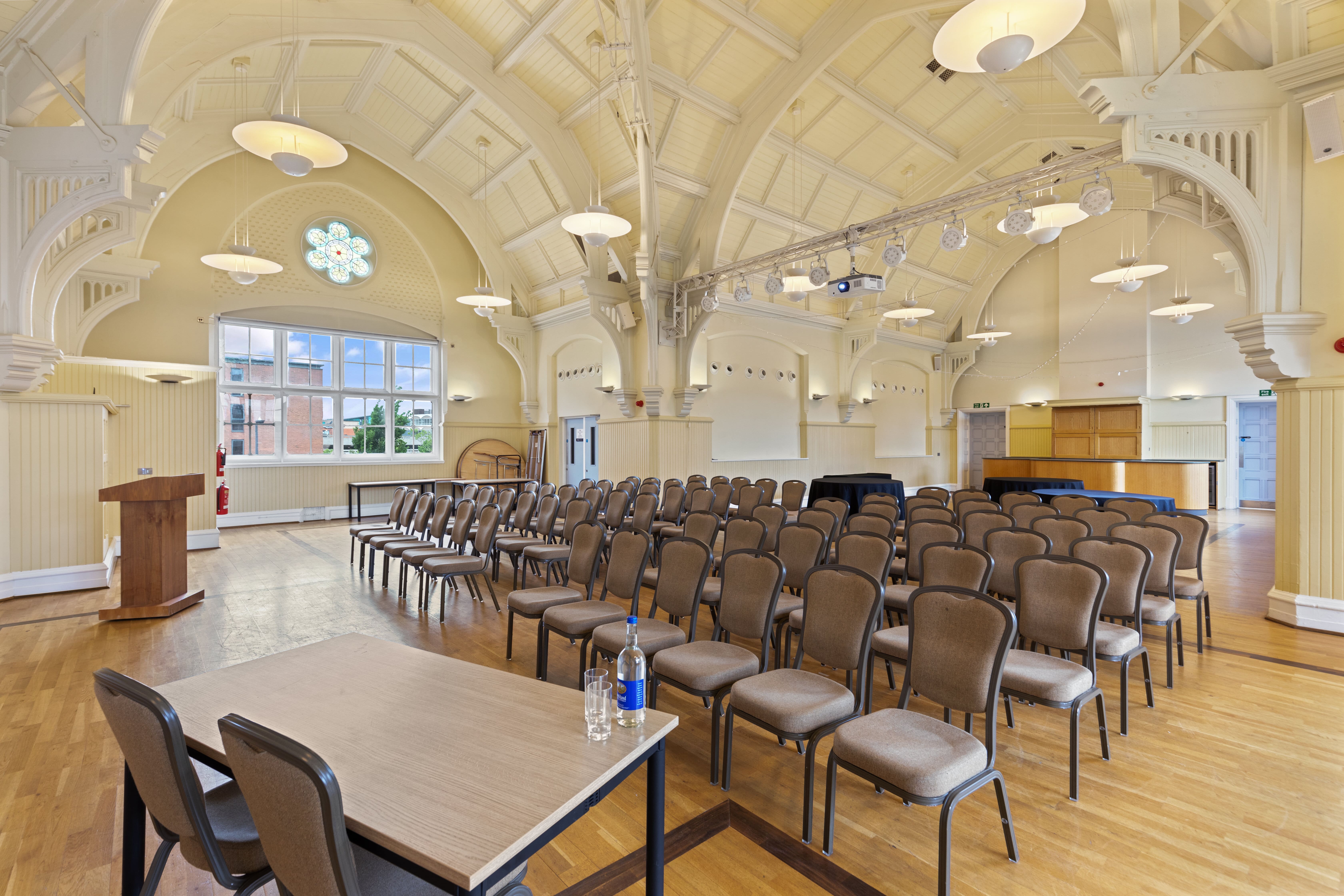 Grand Hall at St Martins House: spacious venue with high ceilings for conferences and seminars.