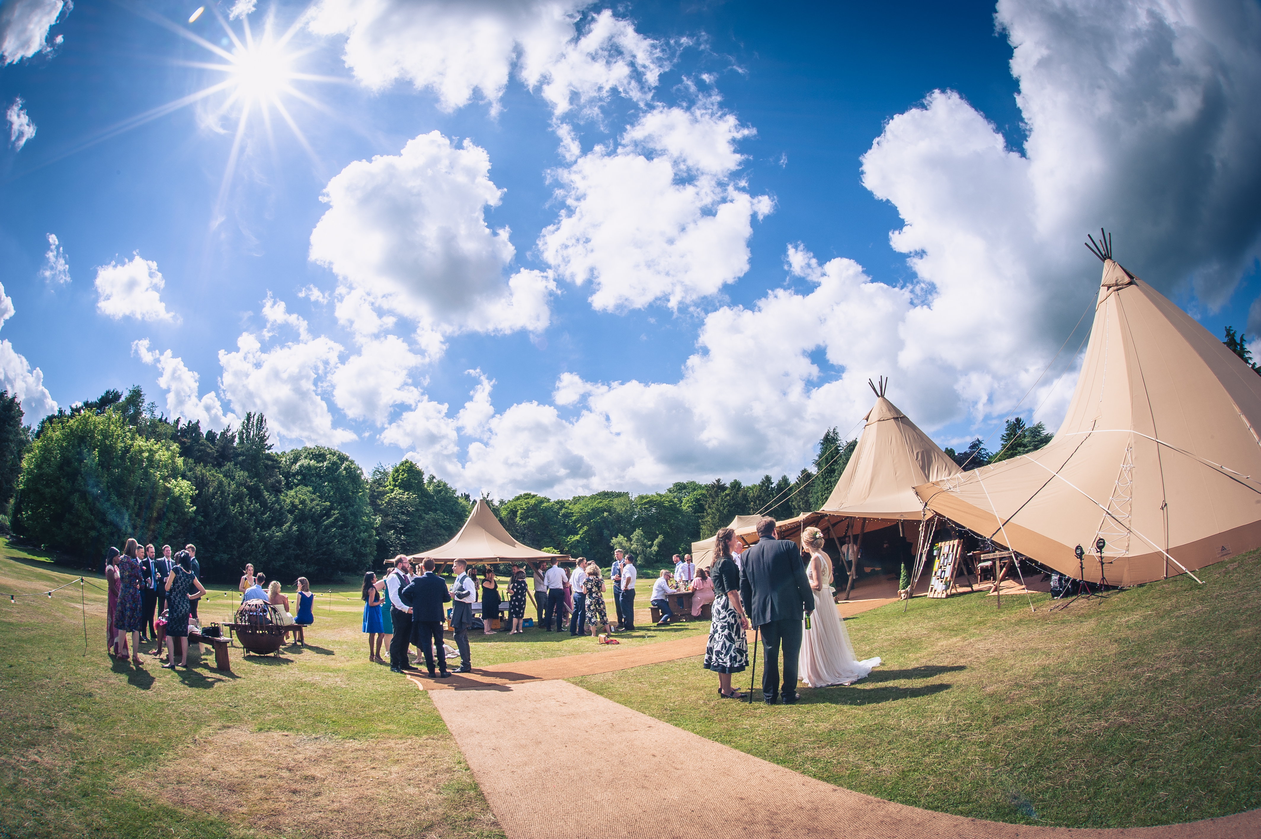 Elegant tipis at Vanstone Park for a vibrant outdoor wedding or corporate retreat.