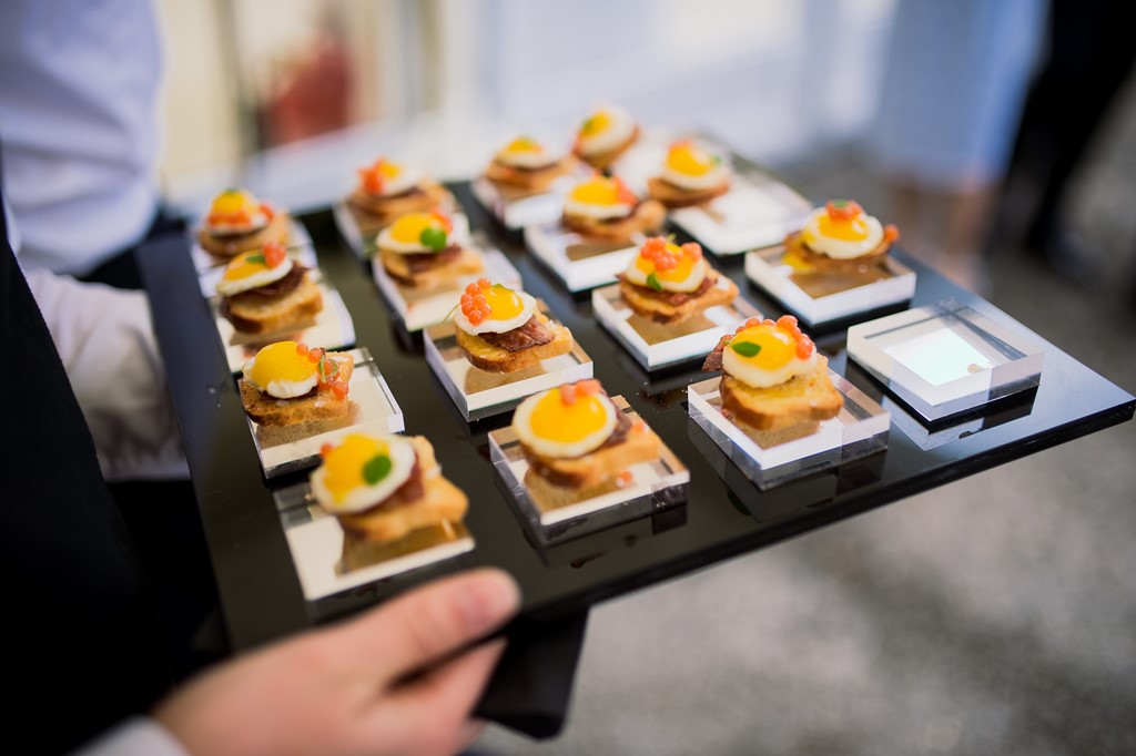 Gourmet hors d'oeuvres platter for upscale events and networking receptions.