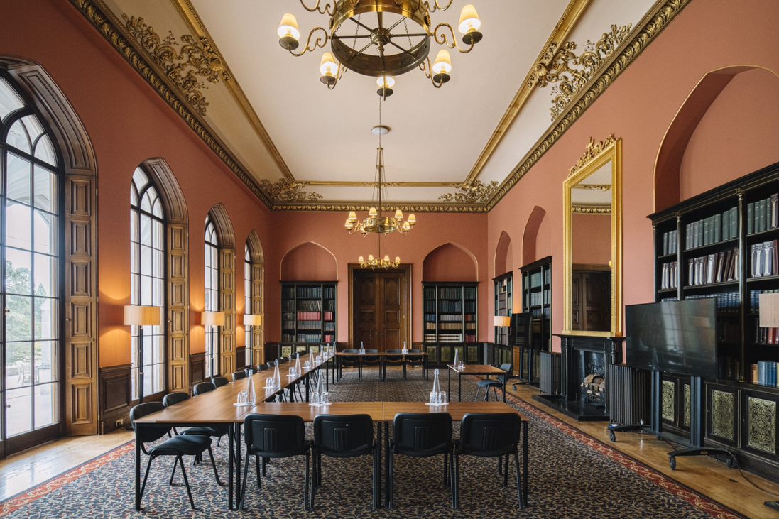 Old Library & Loggia at Ashridge House, elegant meeting room for events and discussions.