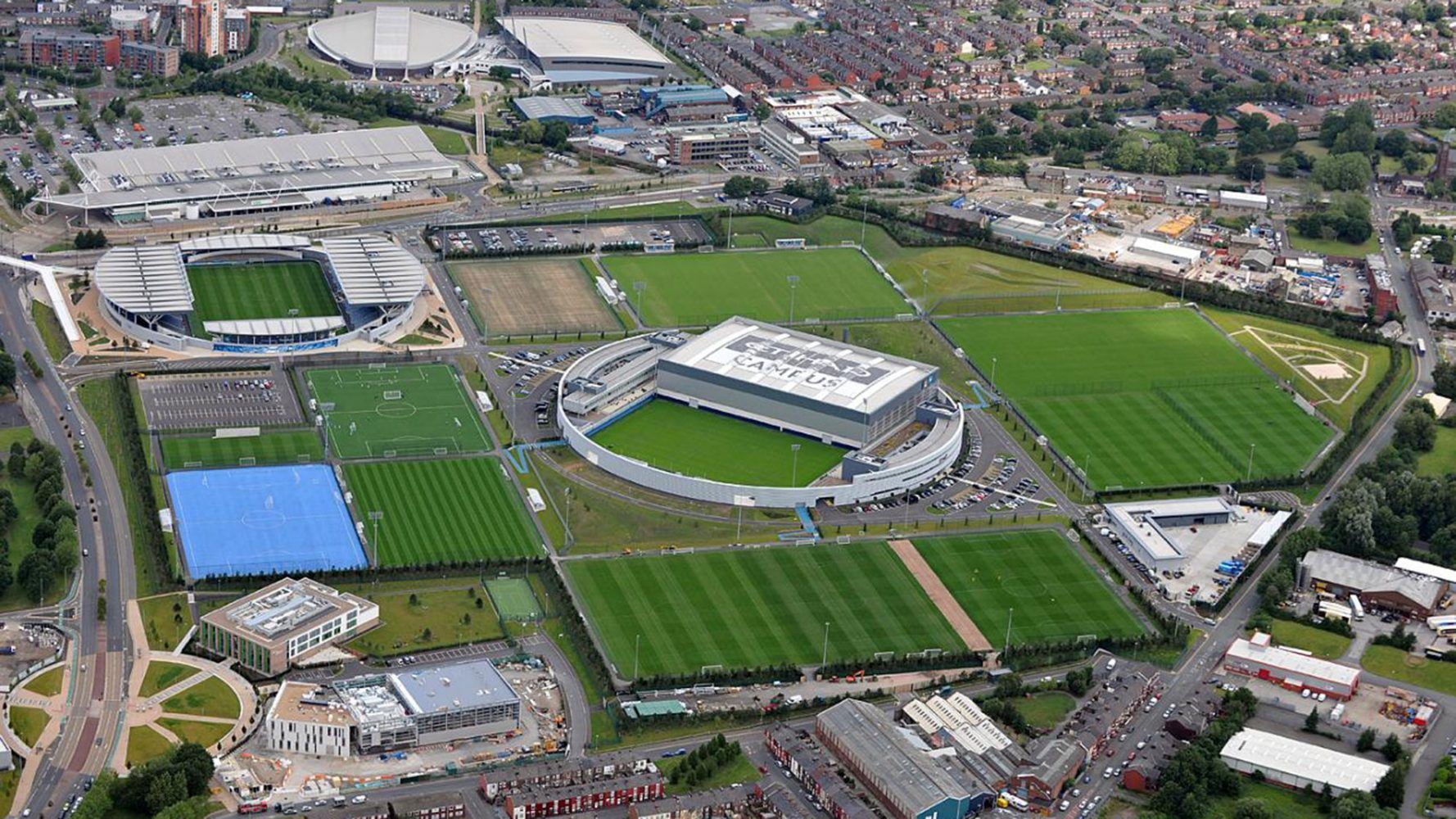 Whole Venue at City Football Academy, ideal for corporate events and sports activities.