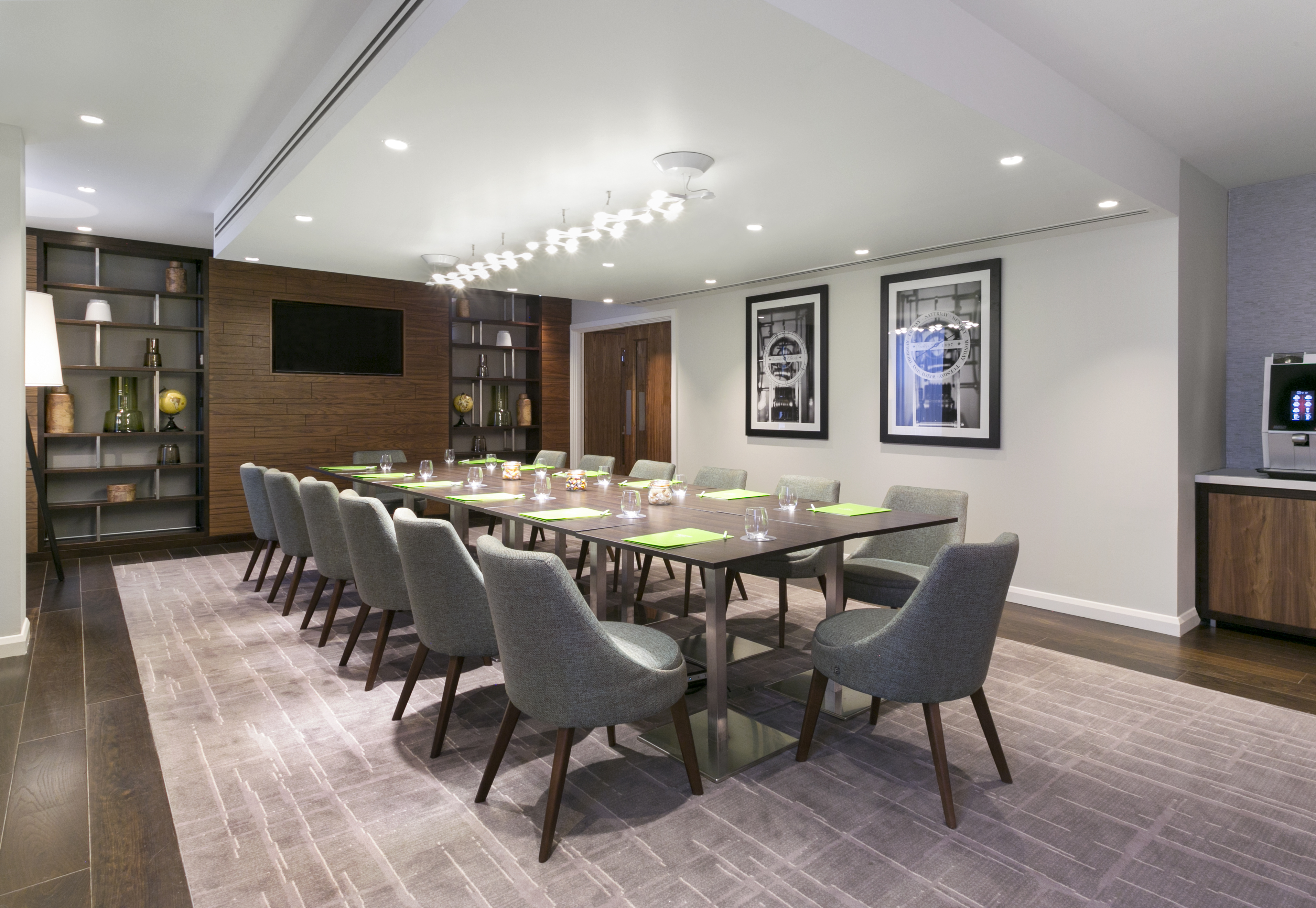 Modern conference room at Courtyard by Marriott Edinburgh for professional meetings.