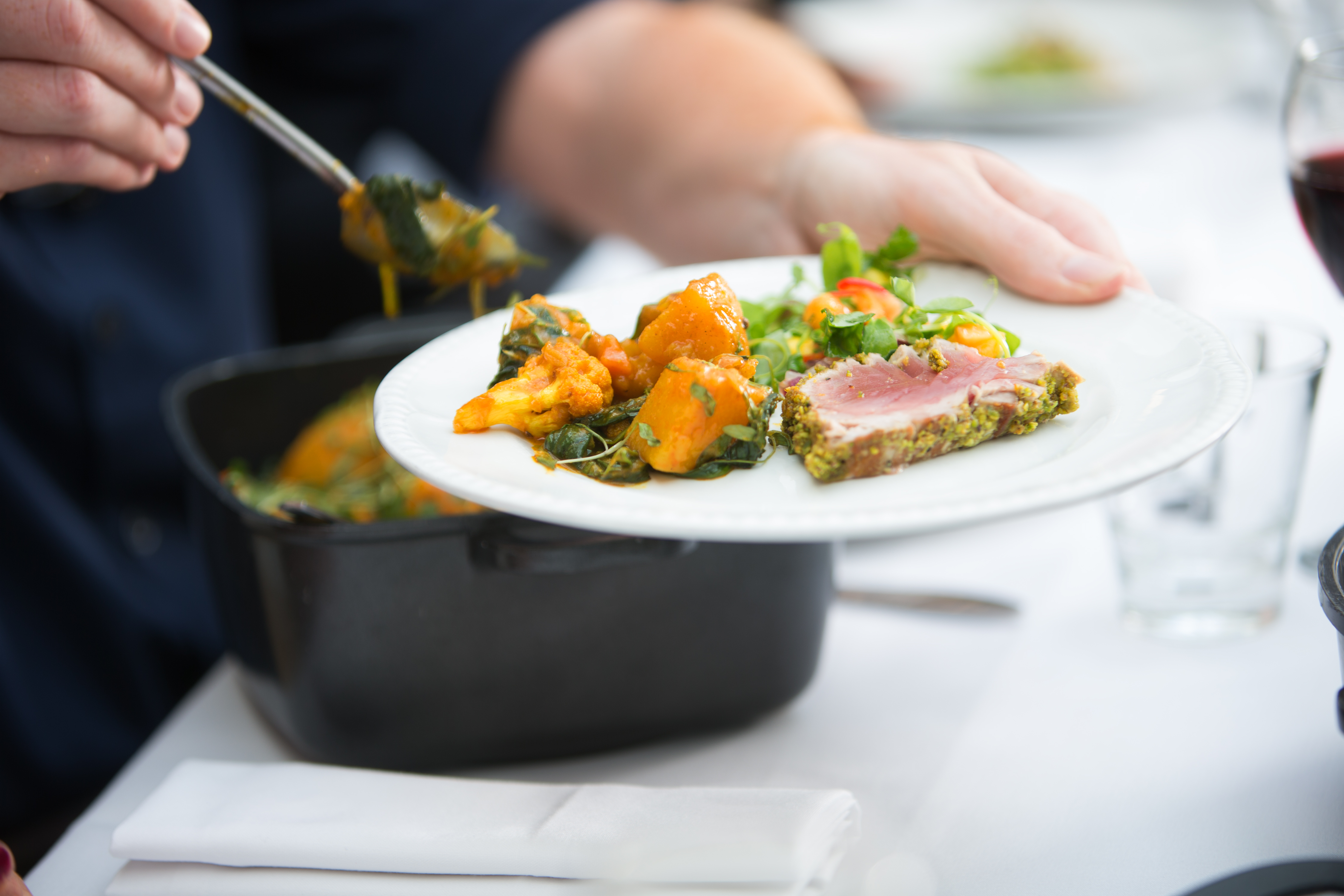 Yurt Cafe meal presentation in St Katharine's Precinct for quality catering events.