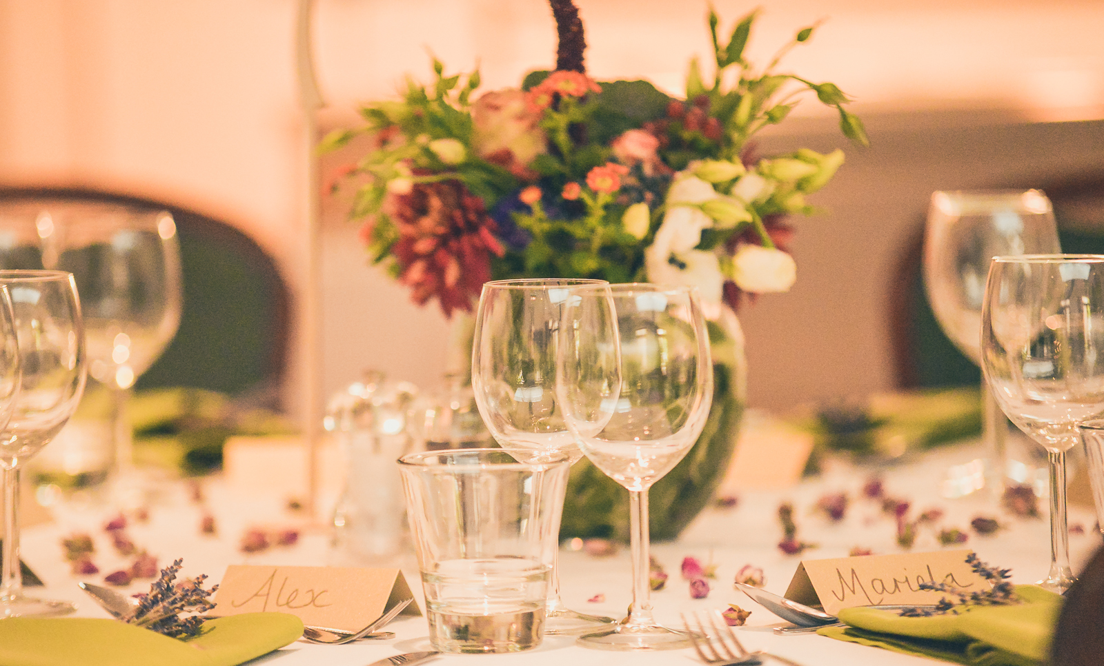 Elegant dining setup in Queen Elizabeth Conference room for special events.