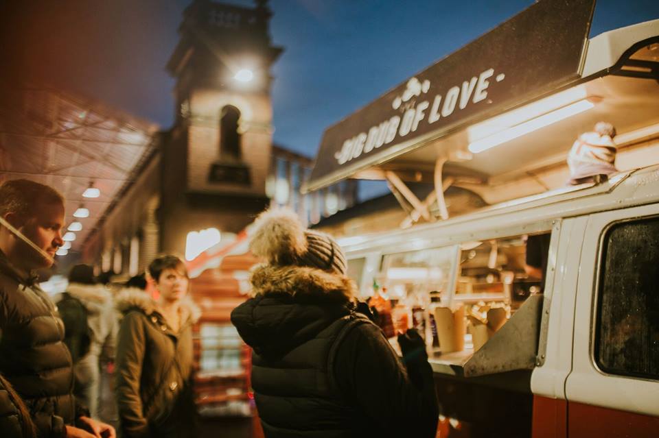 Vibrant food truck scene at The Carriage Shed for lively events and gatherings.
