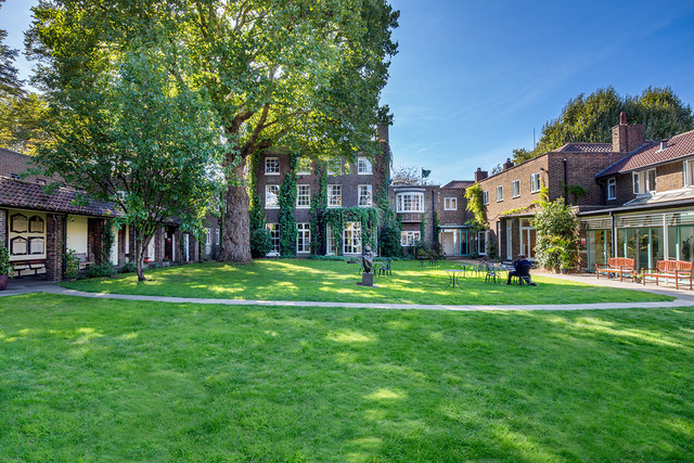Chapter room at St. Katharine: serene outdoor venue for meetings and events.