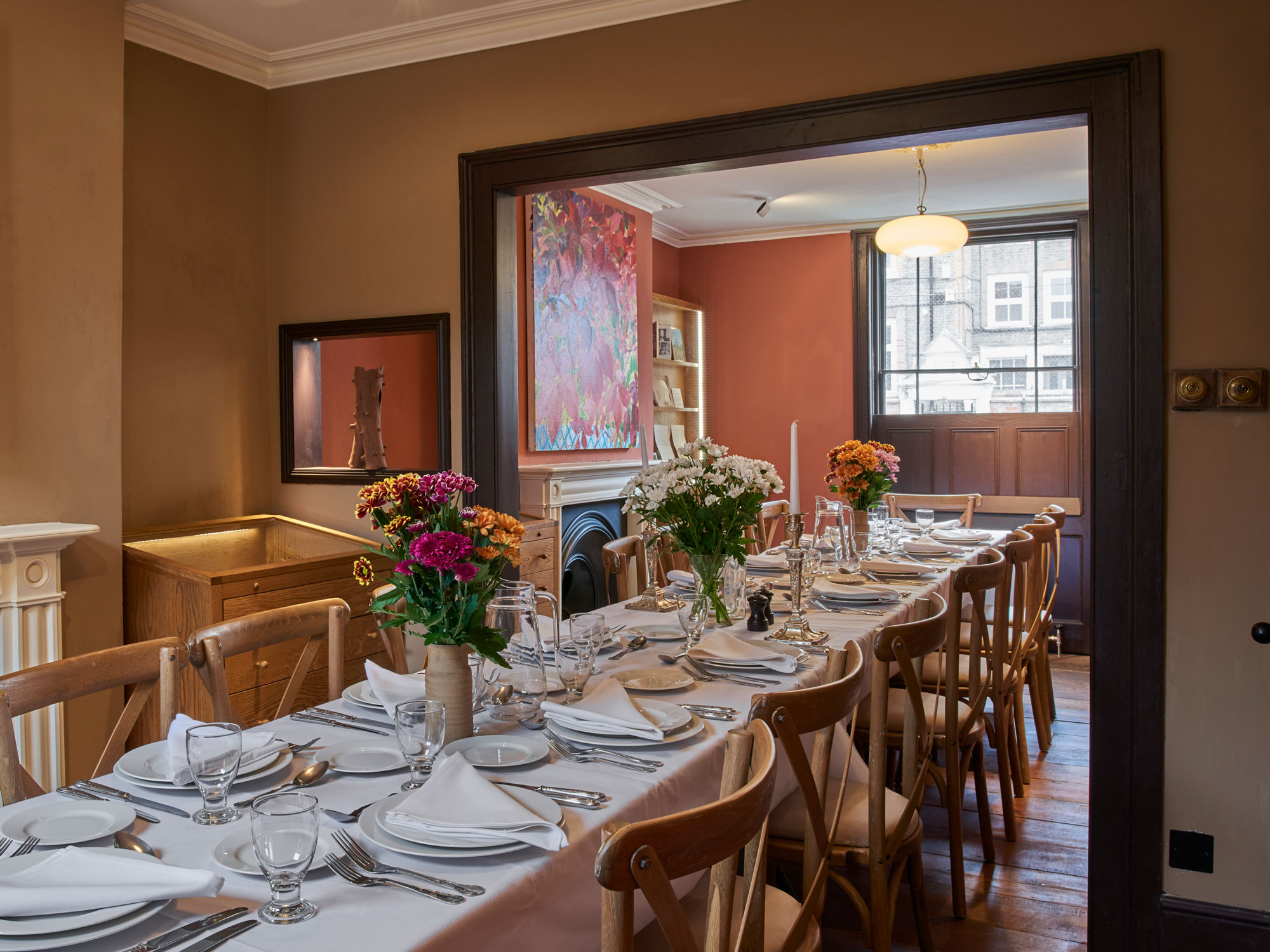 Elegant dining table in Van Gogh House, perfect for intimate gatherings and events.