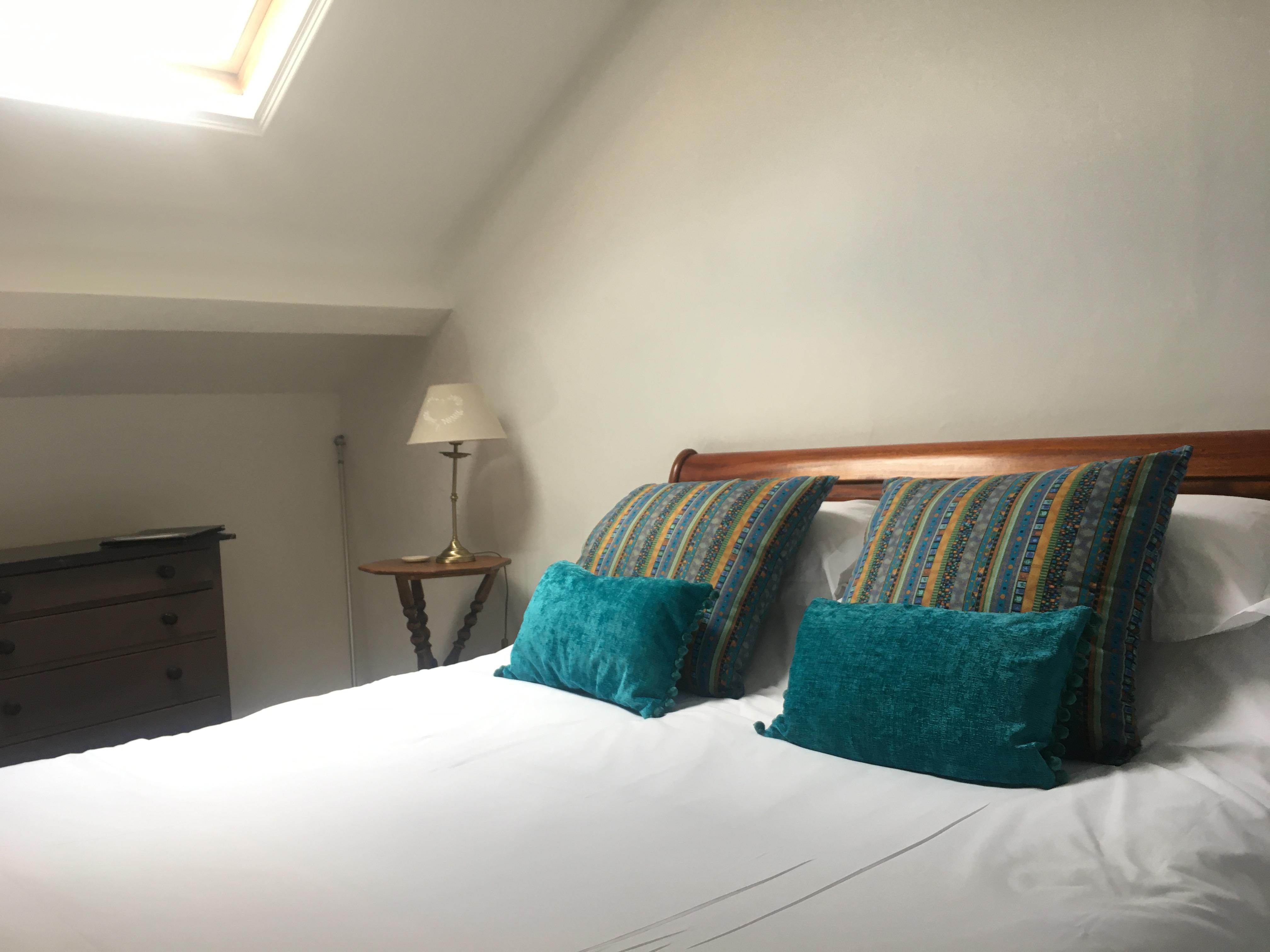 Cozy guest room at Prince Hall Country House for meetings and events.