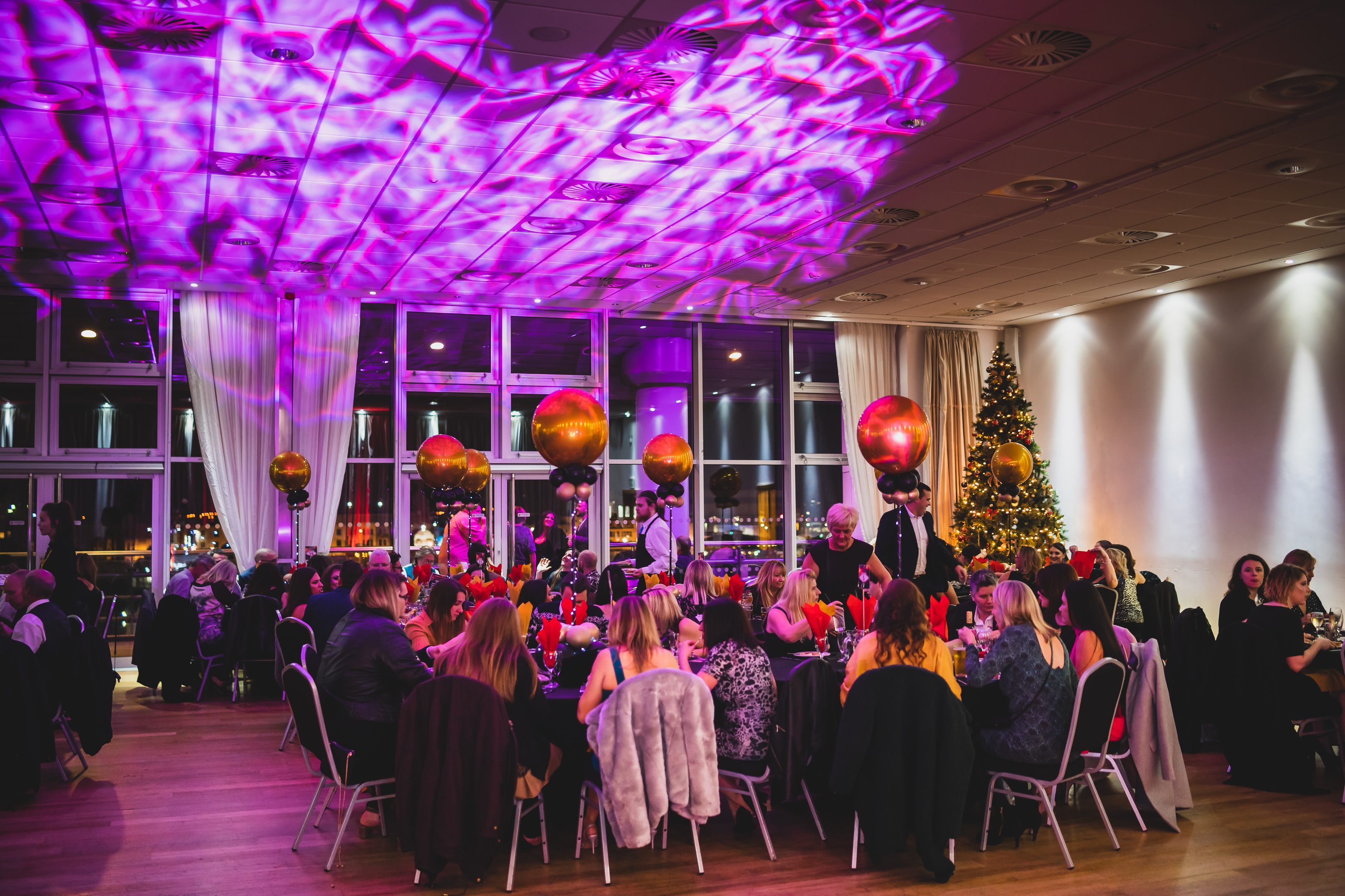 Regency Suite at The Grand Pier, elegantly set for festive corporate events and holiday parties.