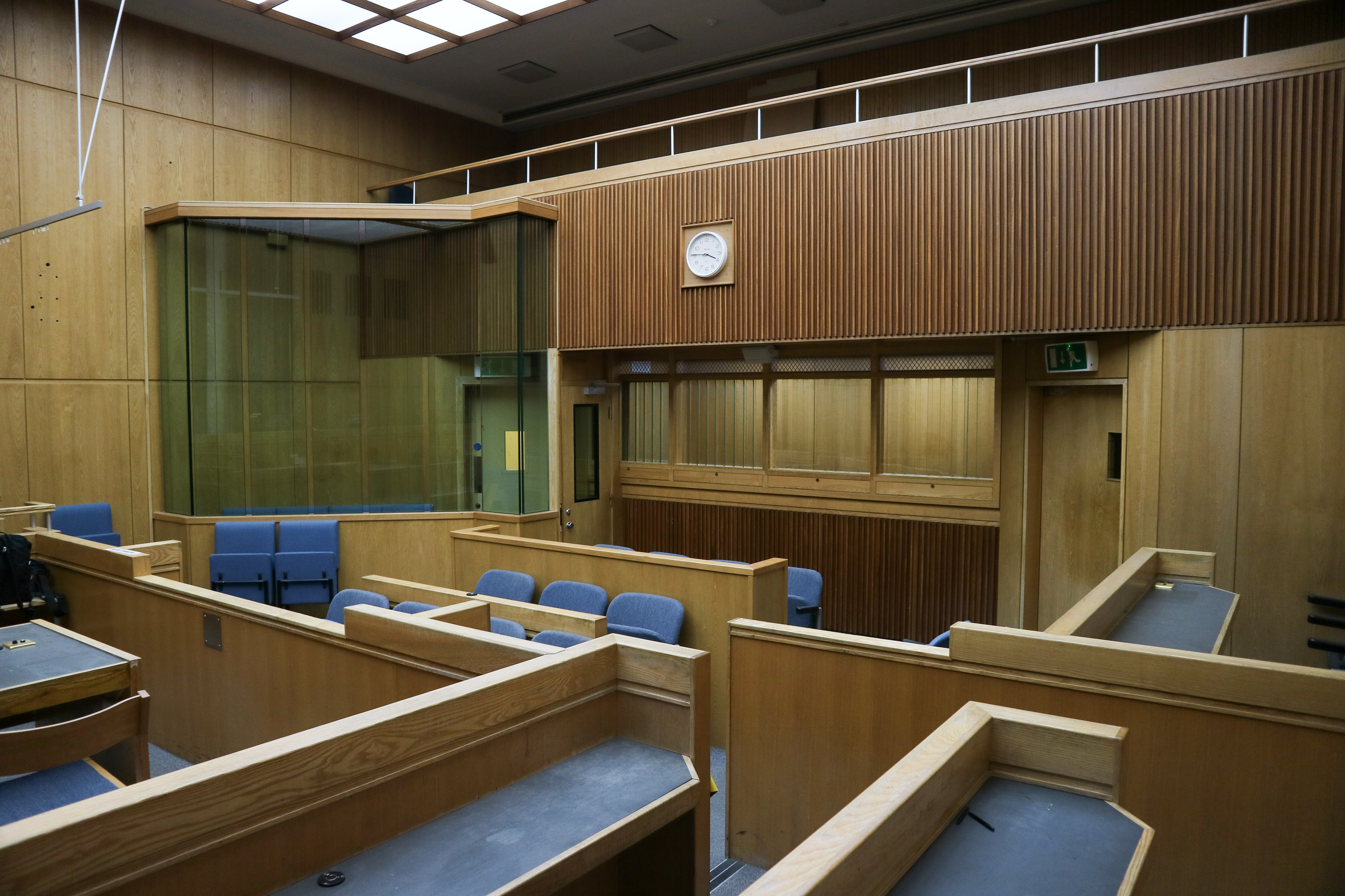 Alt tag: Camberwell Green Magistrate's court room with wooden paneling, ideal for legal workshops.