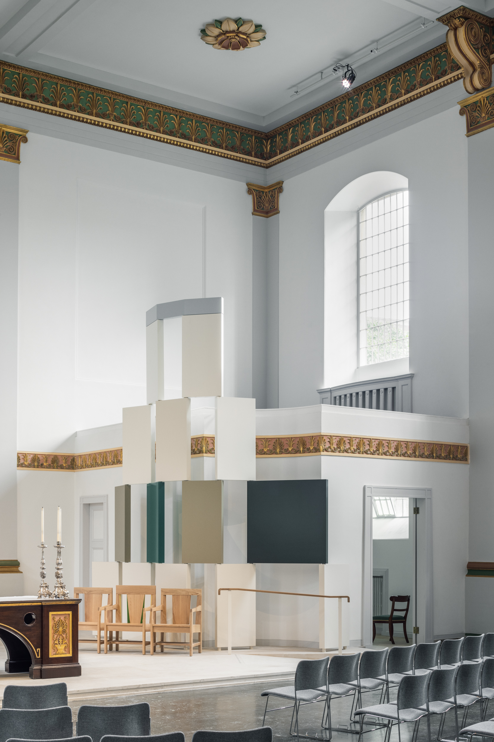 Modern meeting space in St John's Church Waterloo, ideal for corporate events and workshops.