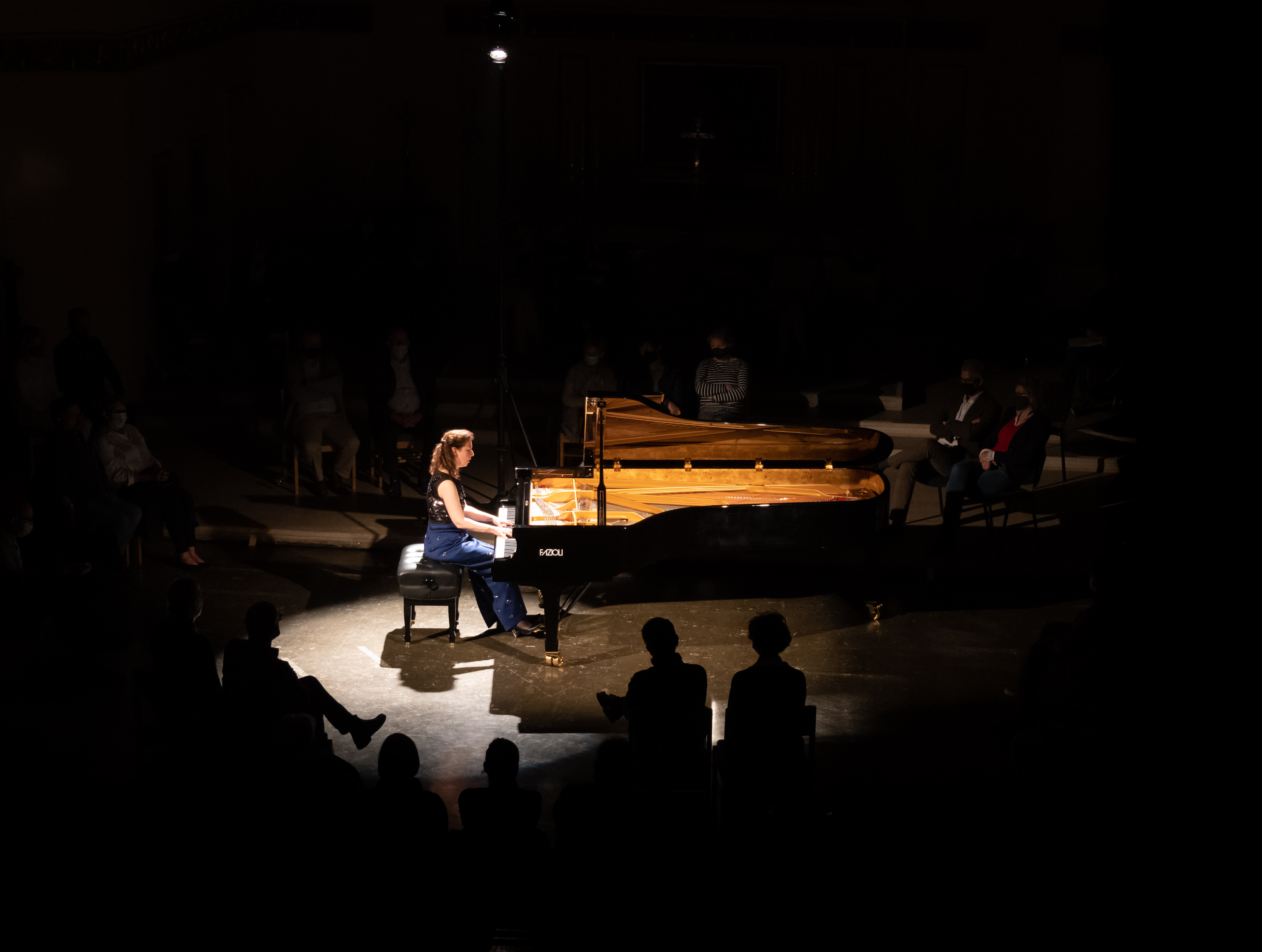 Live piano performance in St John's Church, ideal for cultural education events.