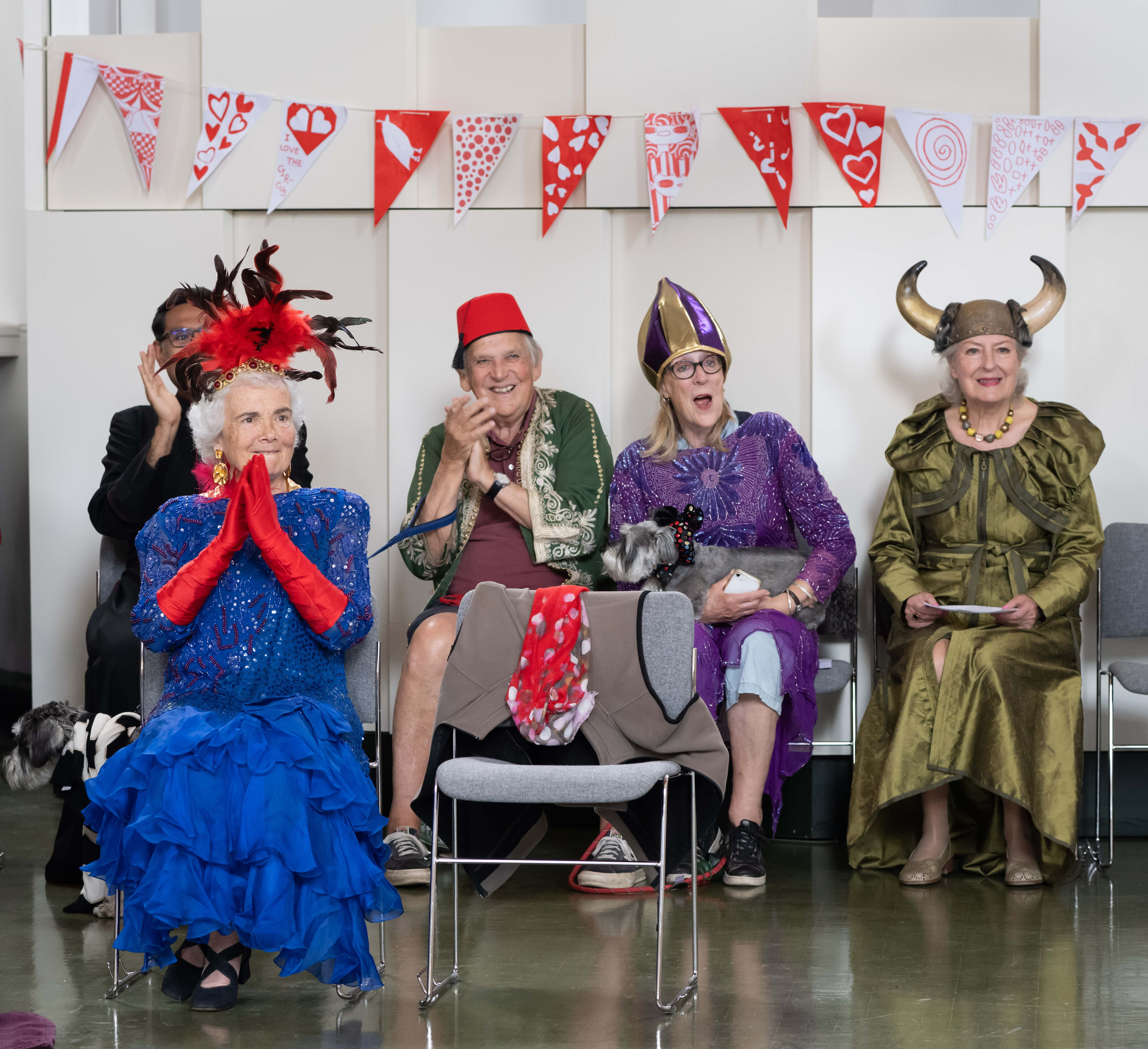 Vibrant meeting room at St John's Church Waterloo with festive decorations for events.