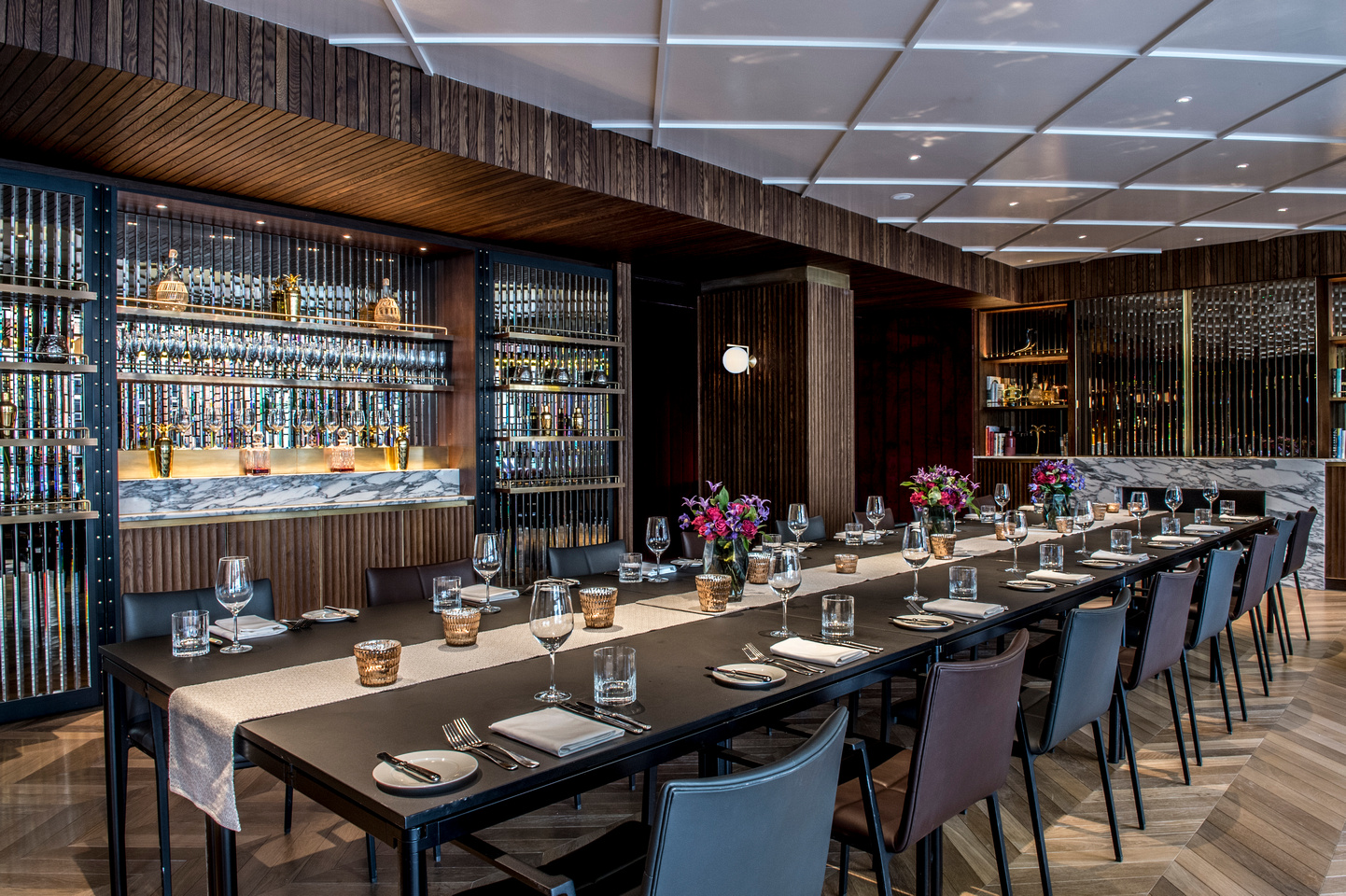 Sophisticated dining space at Number Six, ideal for corporate meetings and private events.