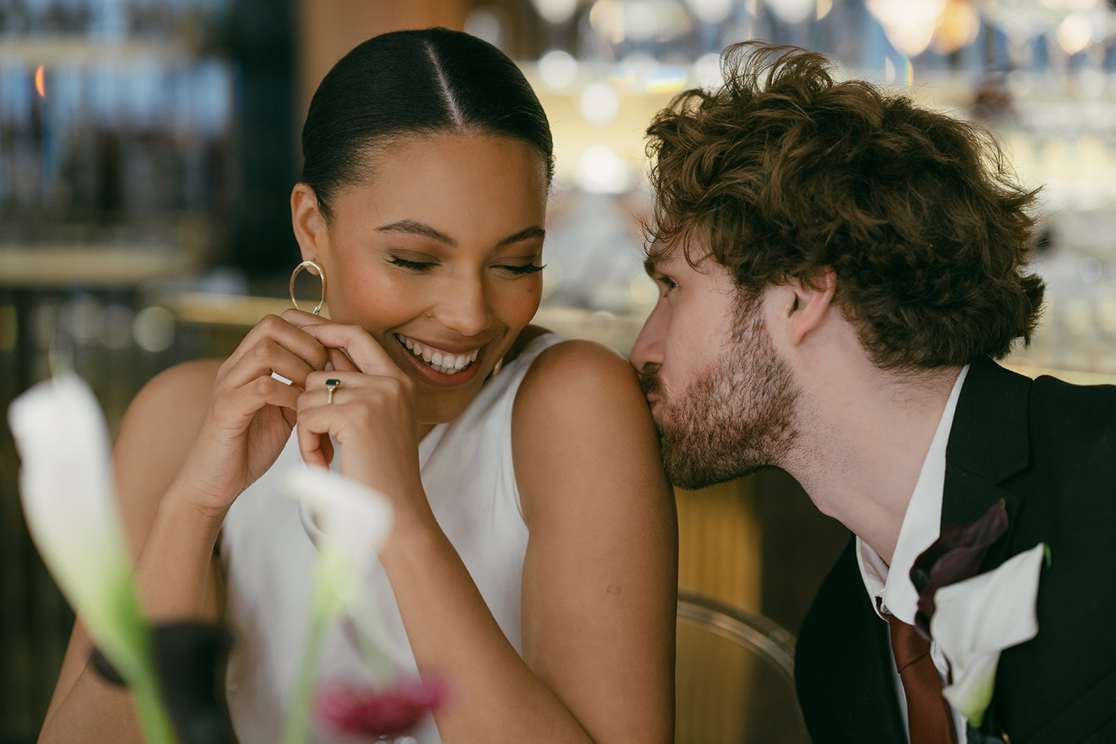 "Attendees networking at a sophisticated event in The Marylebone, elegant atmosphere."