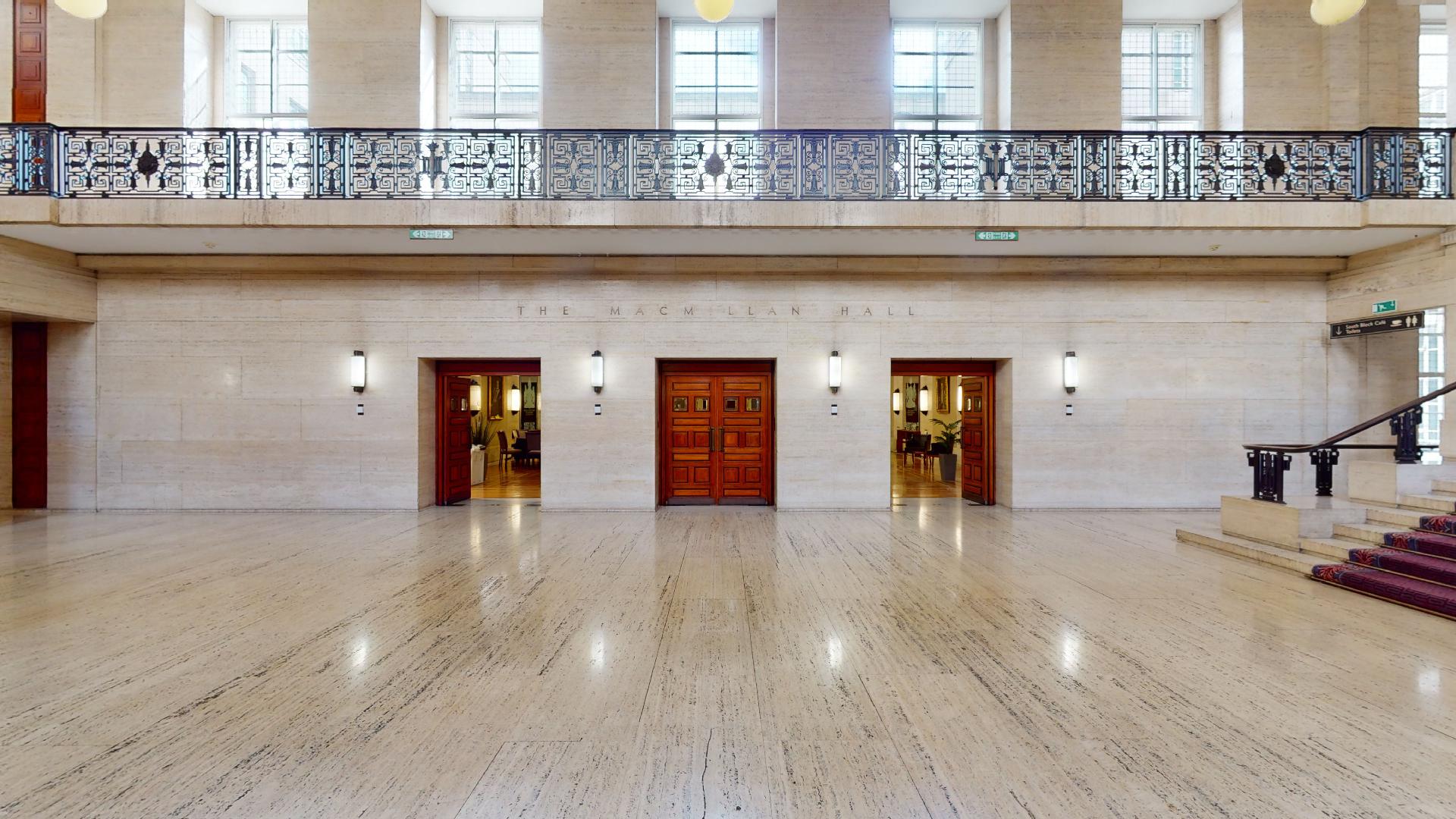 Elegant Crush Hall at University of London, featuring polished marble floors for upscale events.
