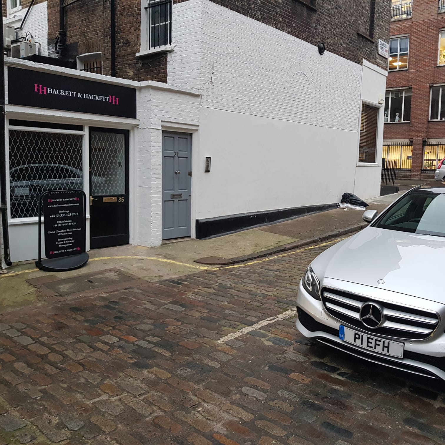 Modern venue entrance at 35 Chagford Street, ideal for upscale corporate events.