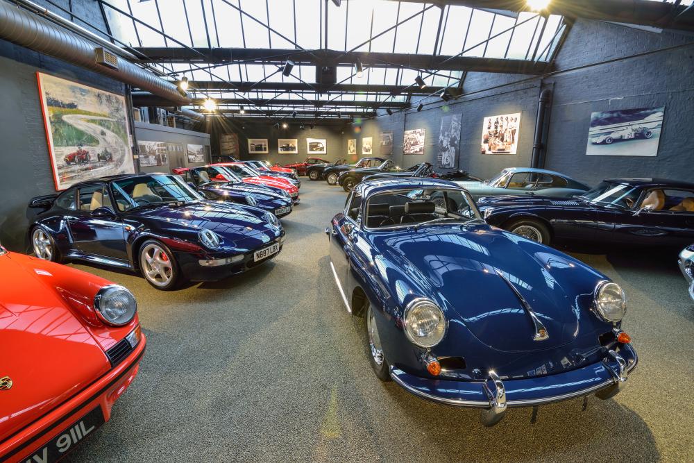 Stylish automotive venue with sleek cars for exclusive events and corporate gatherings.