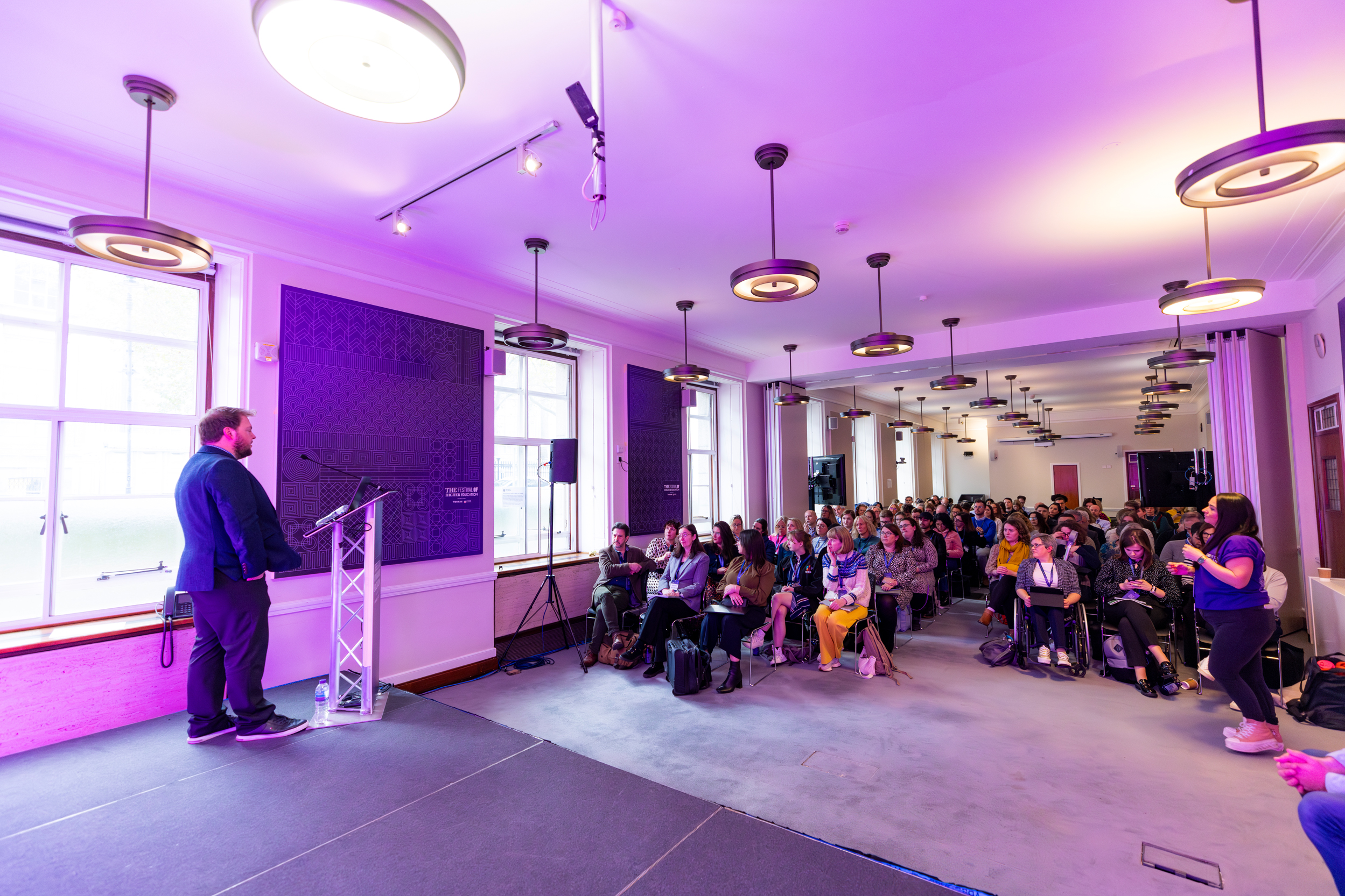 Woburn Suite at University of London, modern event space for presentations and networking.