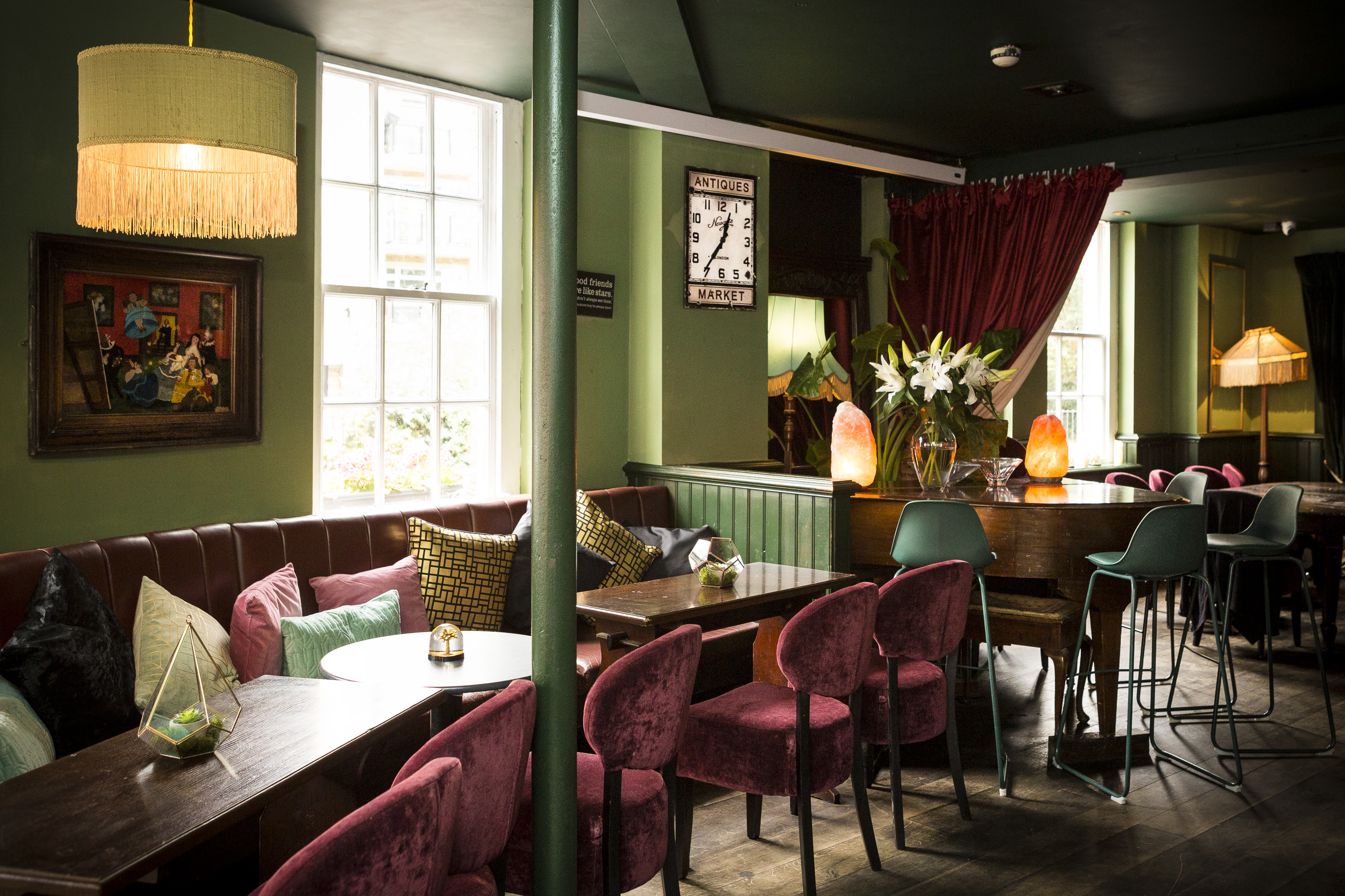 Stylish lounge area in Biddy Mulligan's Olympia, ideal for networking events and meetings.