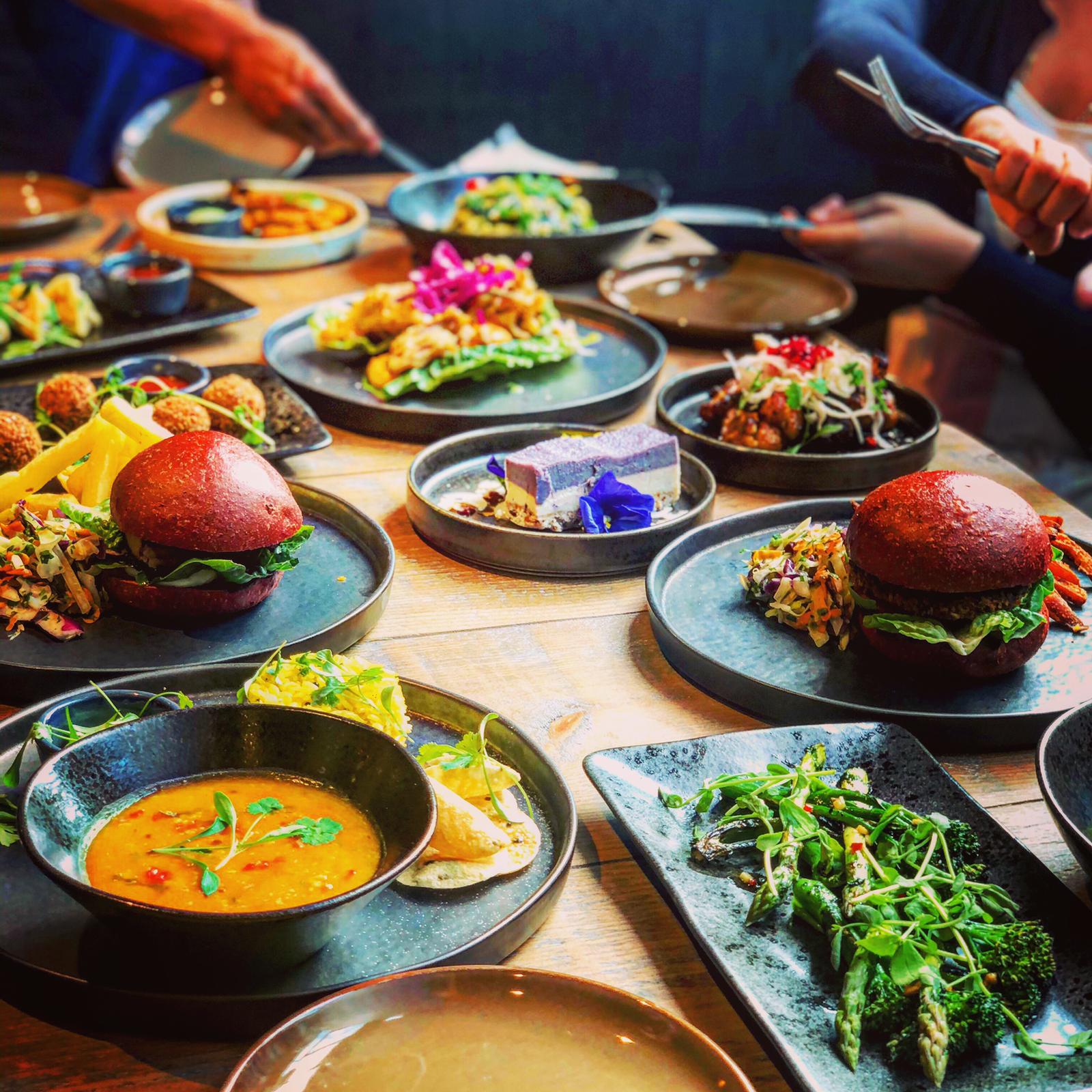 Vibrant gourmet dishes at OmStudio, ideal for catering events and gatherings.