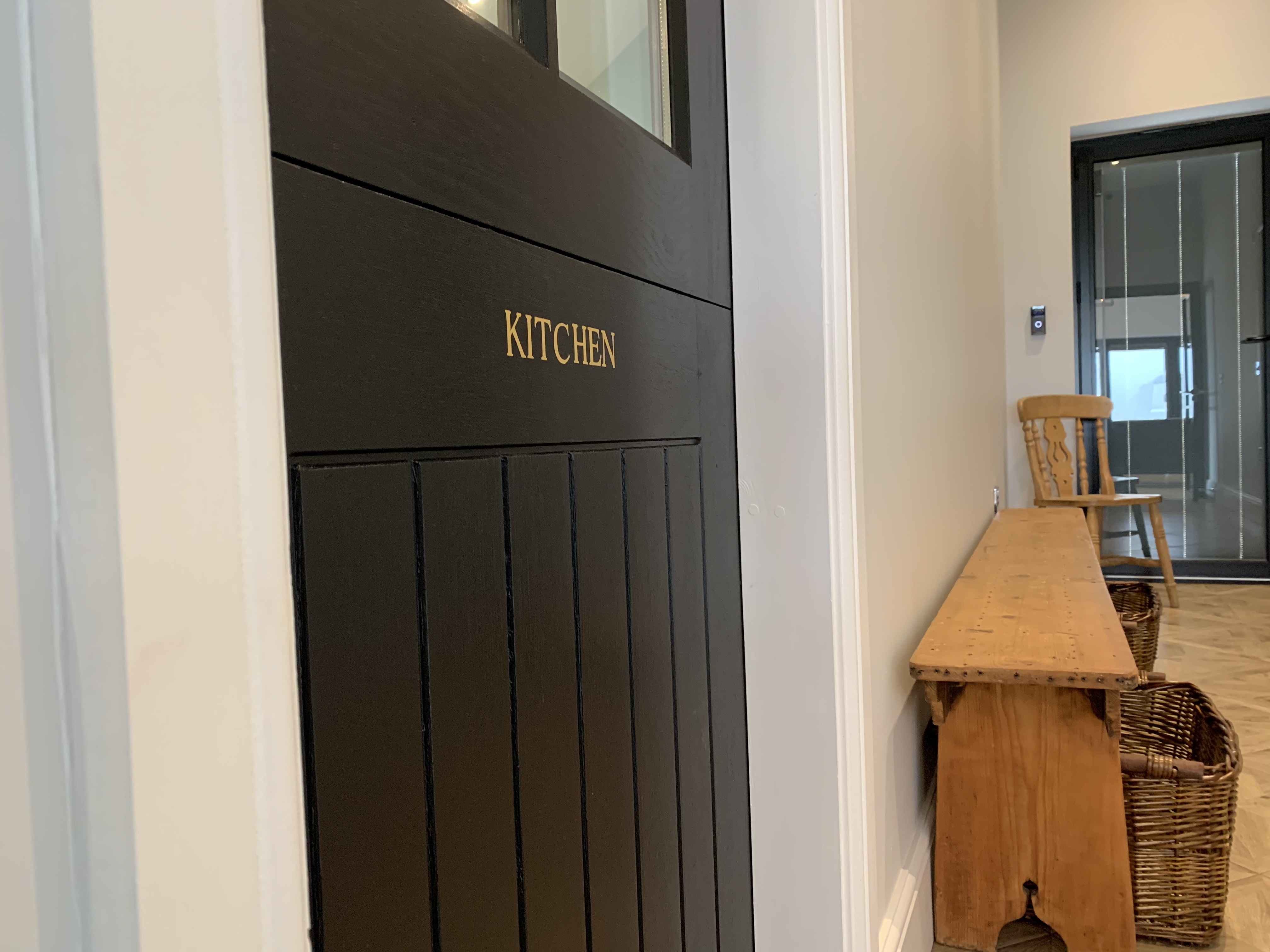 Alt text: "Lola The Victorian Summerhouse kitchen door, ideal for events and catering."