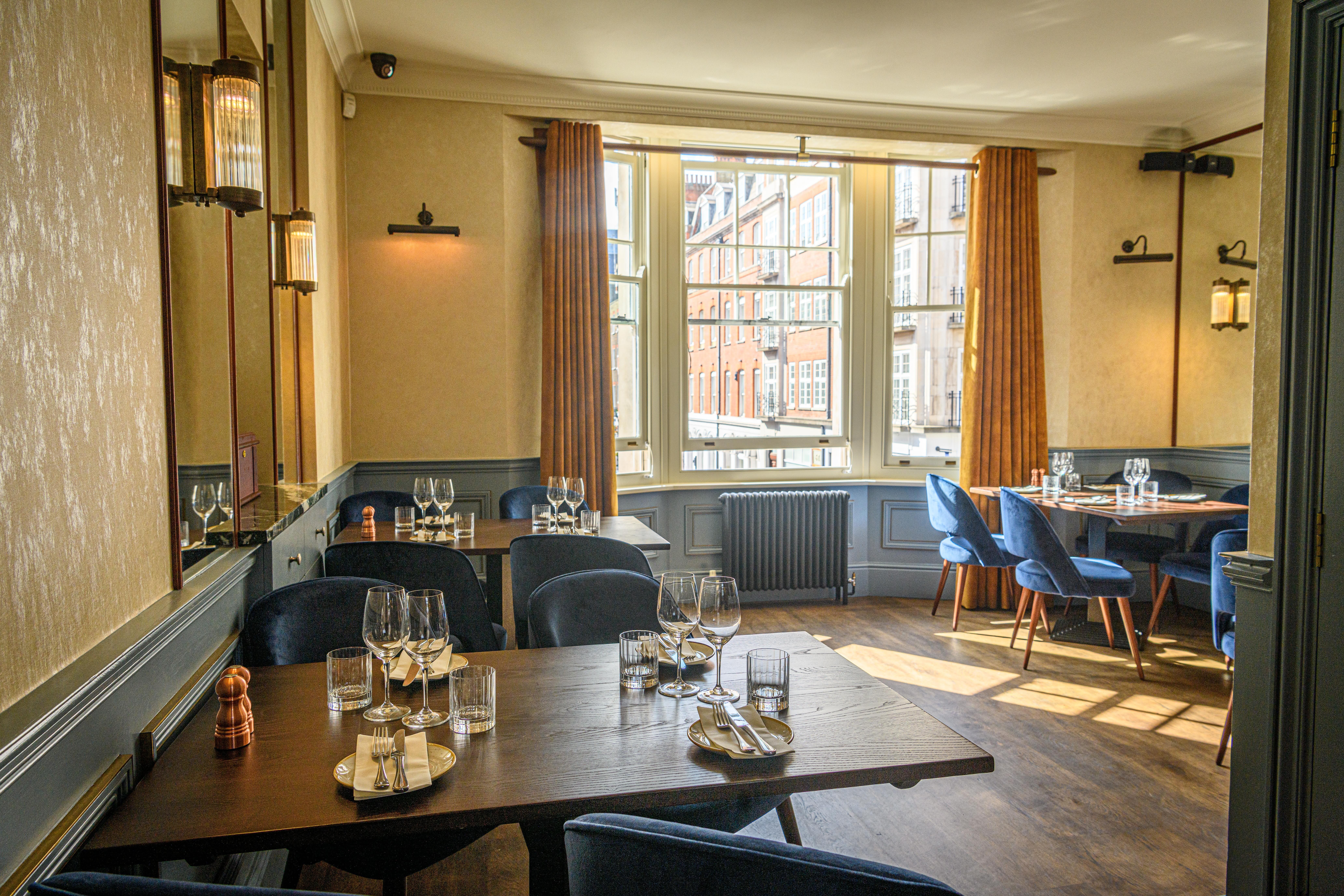 Private dining room at The Cavendish, elegant decor for intimate events and meetings.