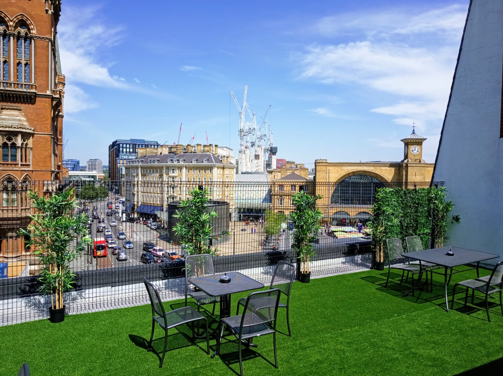 Jimmy Green Meeting Room rooftop terrace with greenery, ideal for outdoor events and networking.