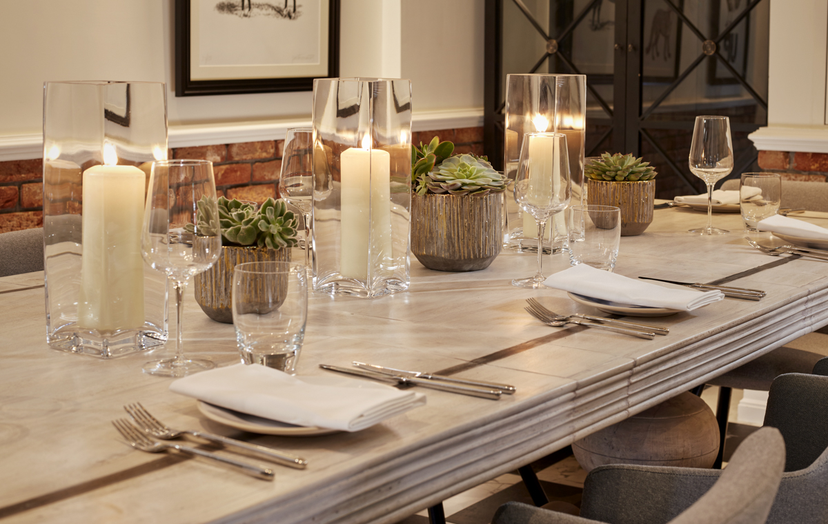 Elegant dining table at Holmes Hotel London for intimate events and corporate dinners.
