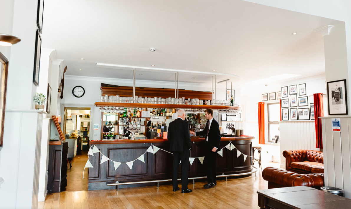 Great Hall at Thames Rowing Club, stylish bar for networking events and celebrations.