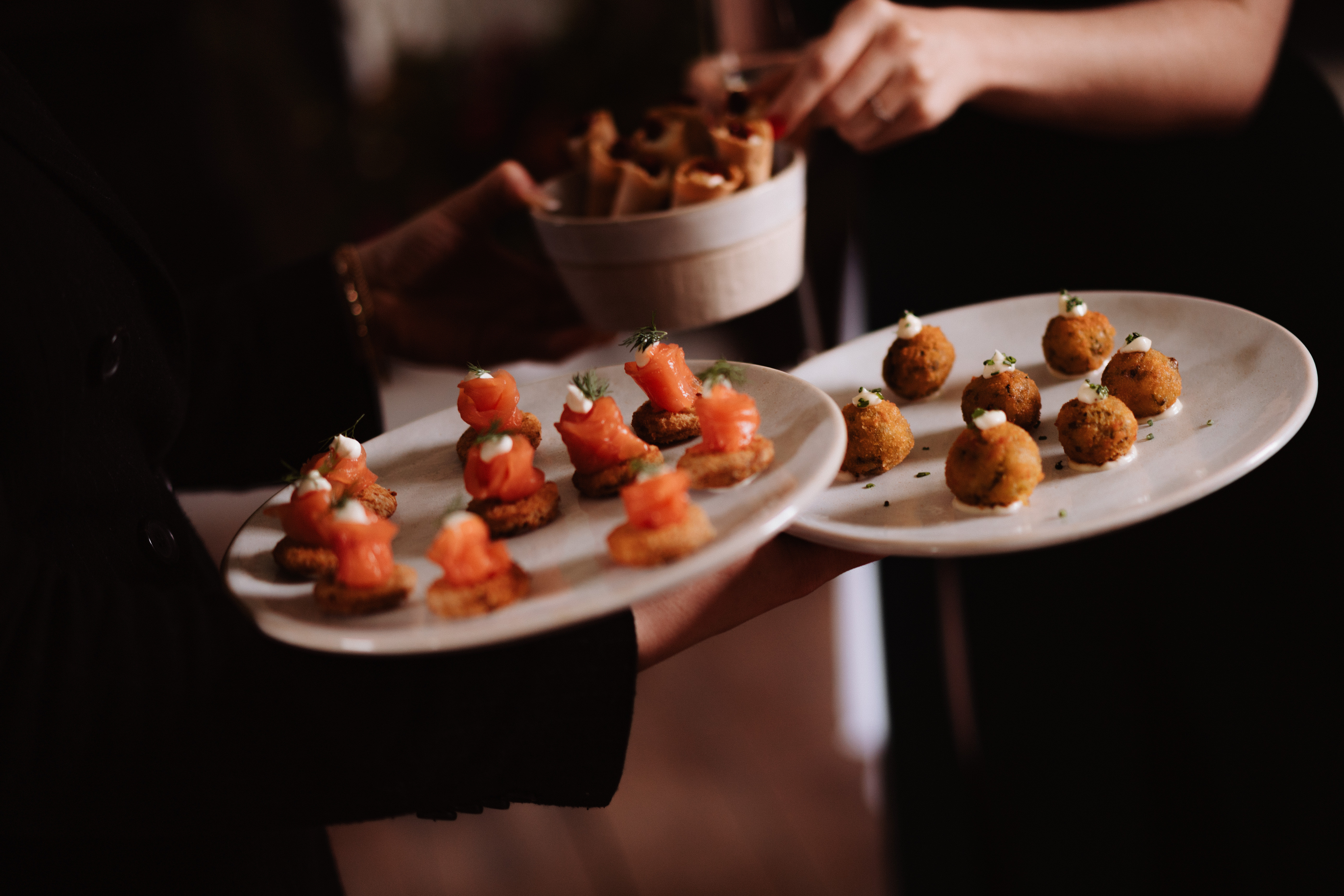 Elegant hors d'oeuvres in Soane Suite, perfect for events and catering.